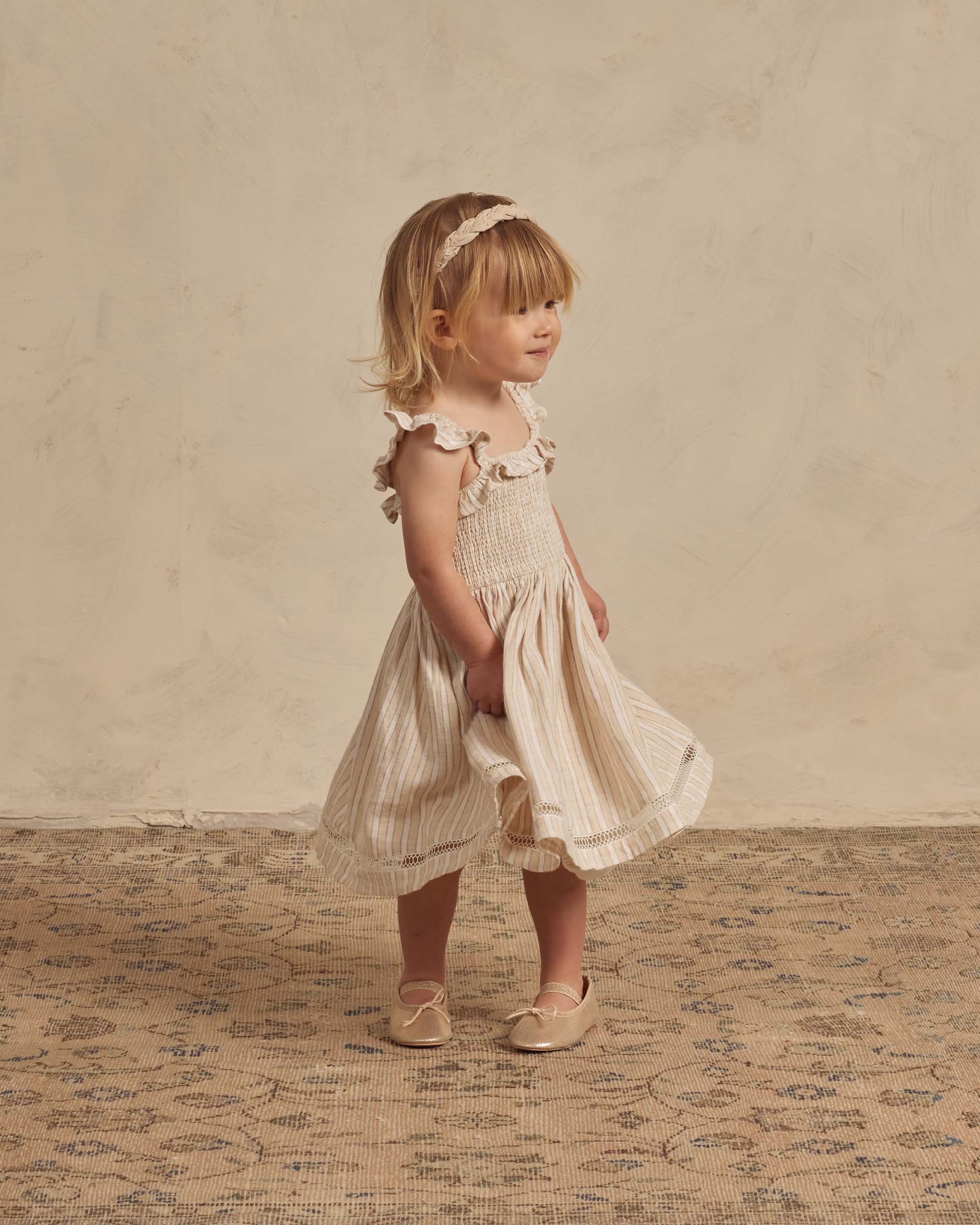 Birdie Dress | Ecru / Cafe Stripe
