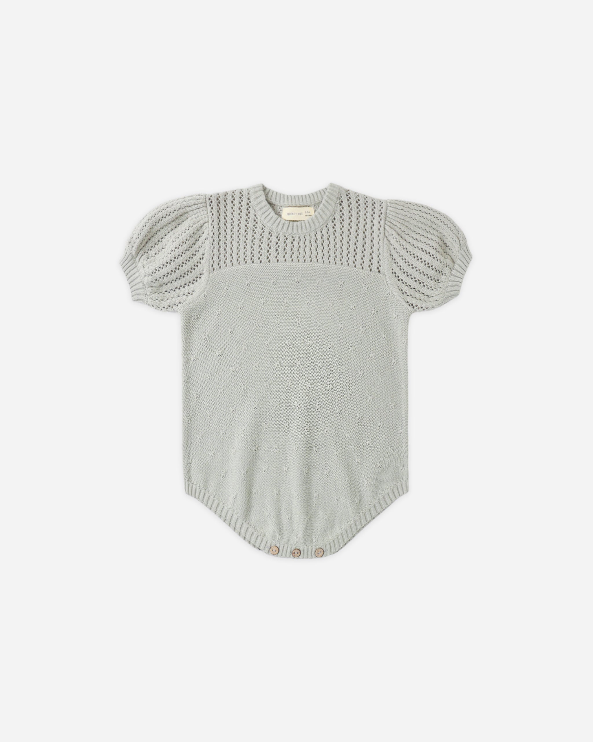 Pointelle Knit Romper Sage – Quincy Mae