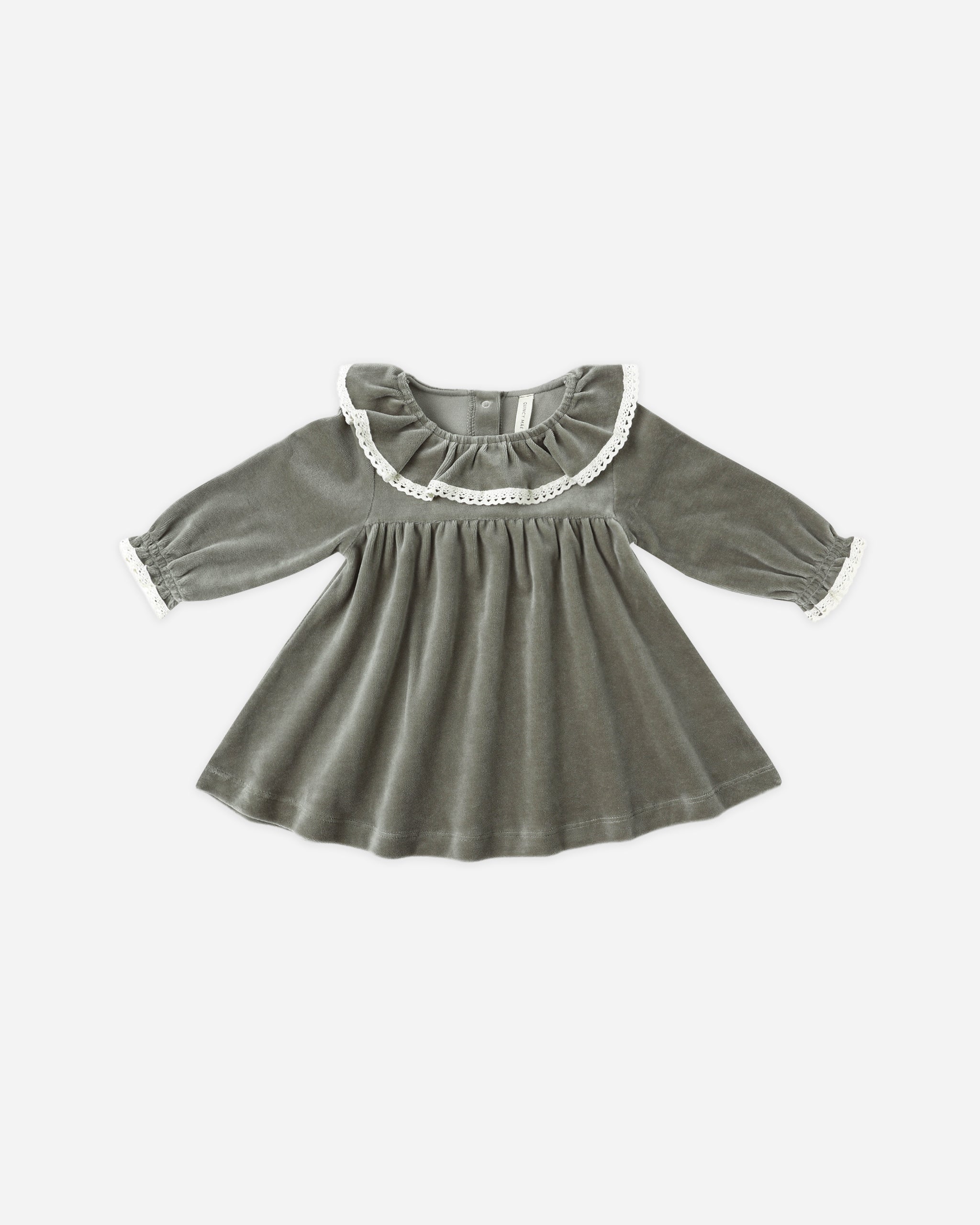 Velour Baby Dress || Forest – Quincy Mae