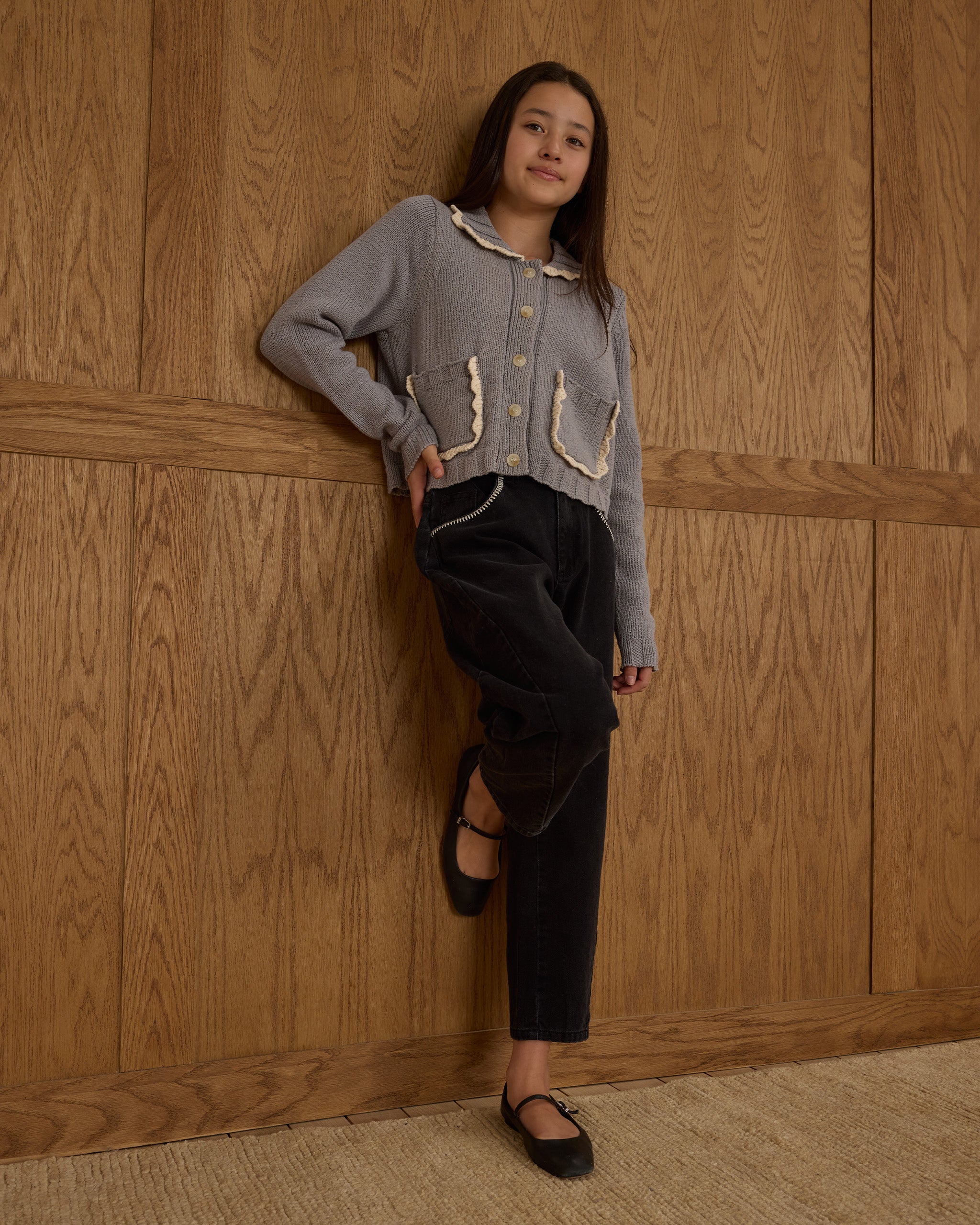 Rylee + Cru ライリーアンドクルー ベビー服 子供服  カラードカーディガン ダスティブルー