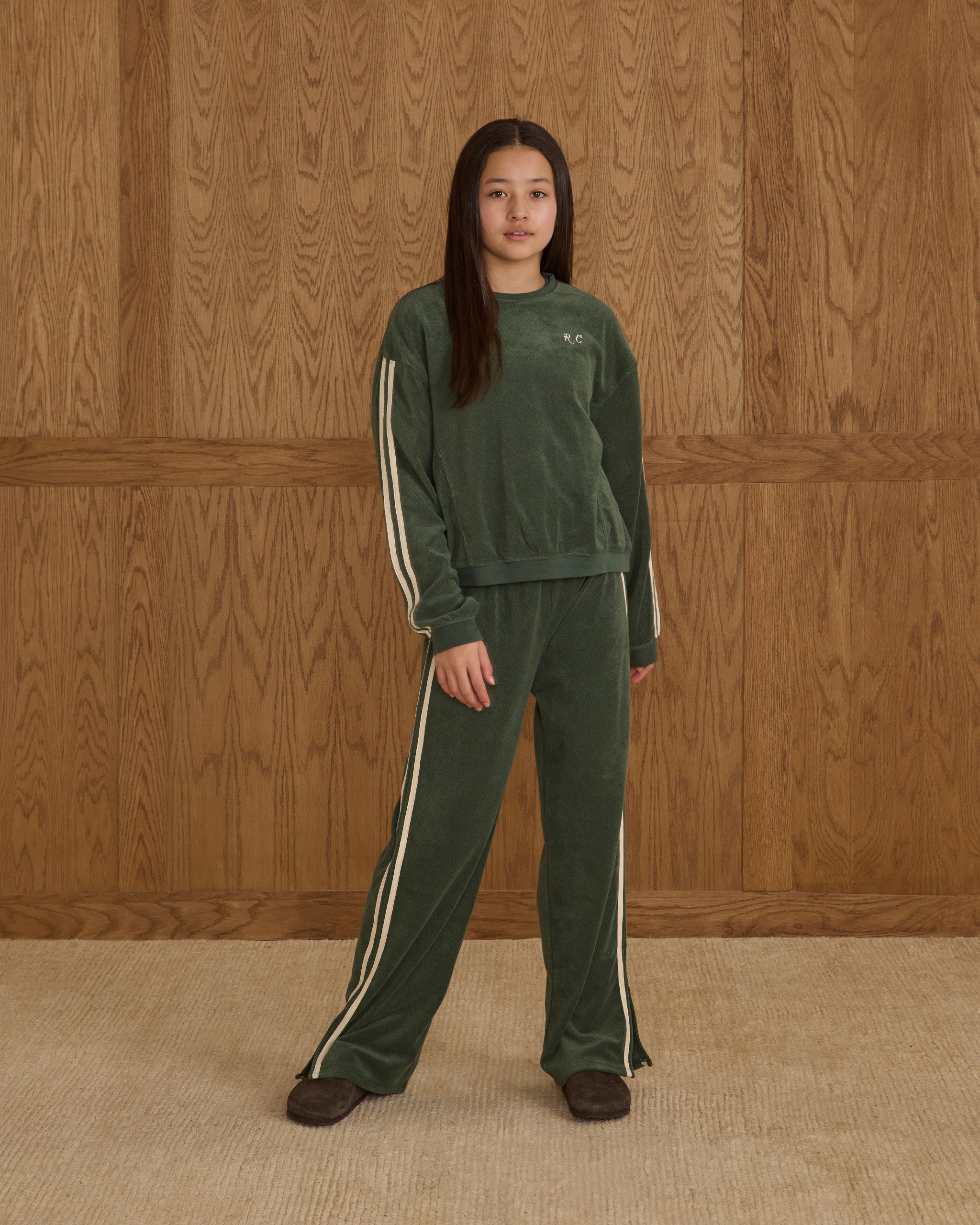 Rylee + Cru ライリーアンドクルー ベビー服 子供服  オーバーサイズ スウェットシャツ グリーン