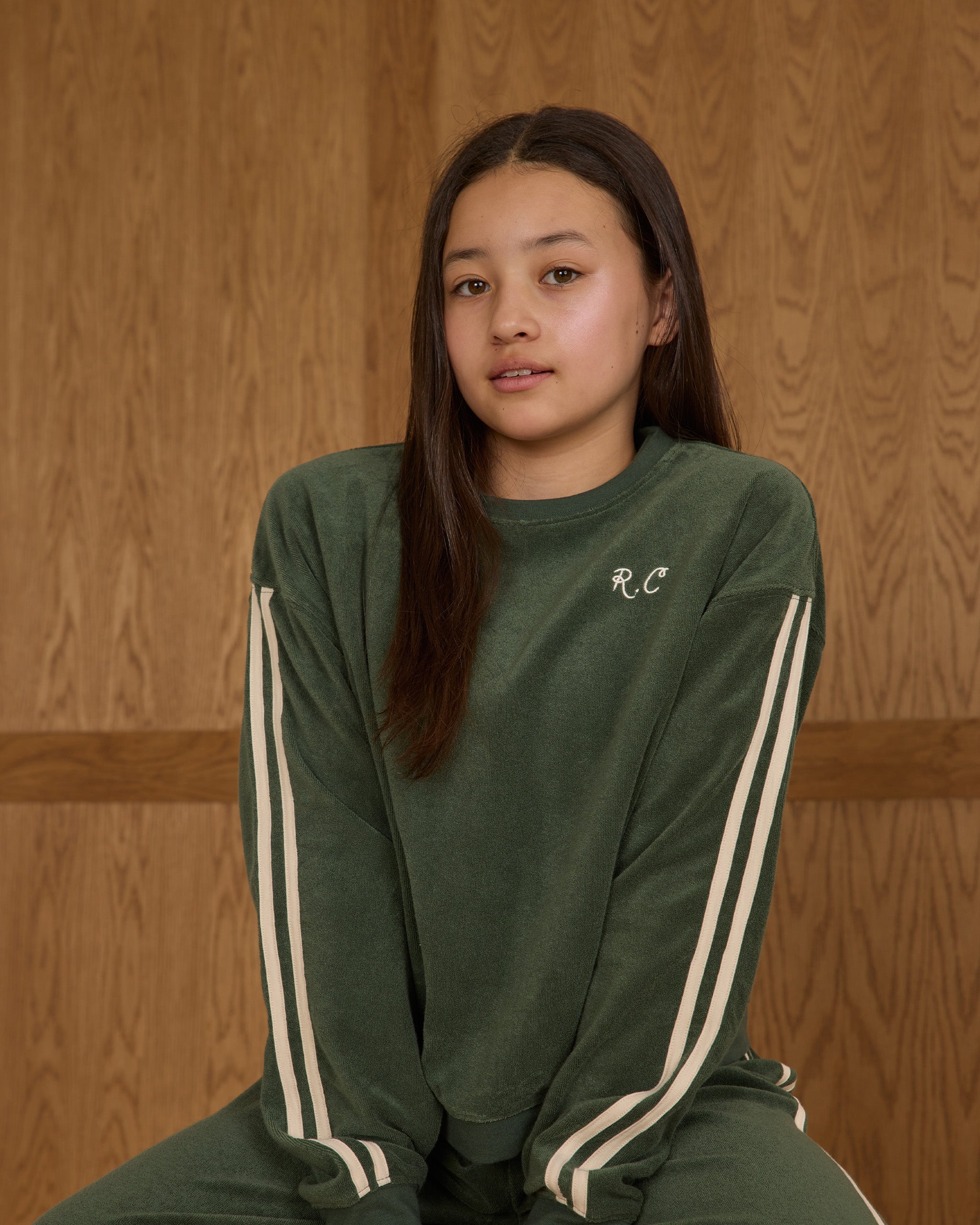 Rylee + Cru ライリーアンドクルー ベビー服 子供服  オーバーサイズ スウェットシャツ グリーン