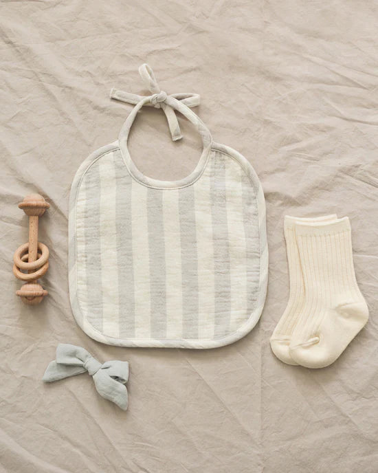 Woven Tie Bib || Sky Stripe