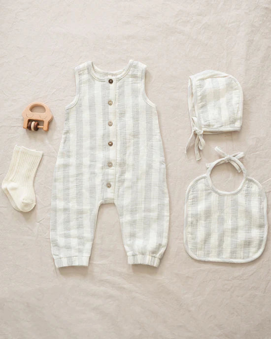 Woven Tie Bib || Sky Stripe