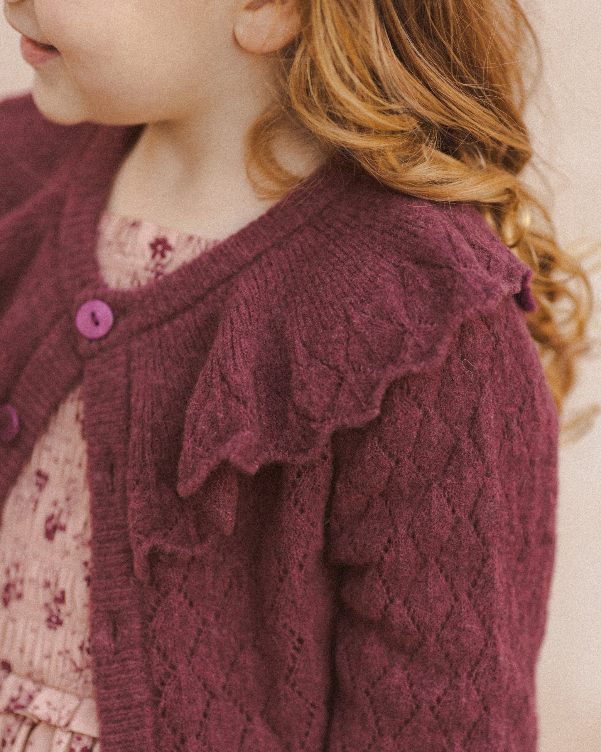 Ruffle Cardigan || Fig – Noralee