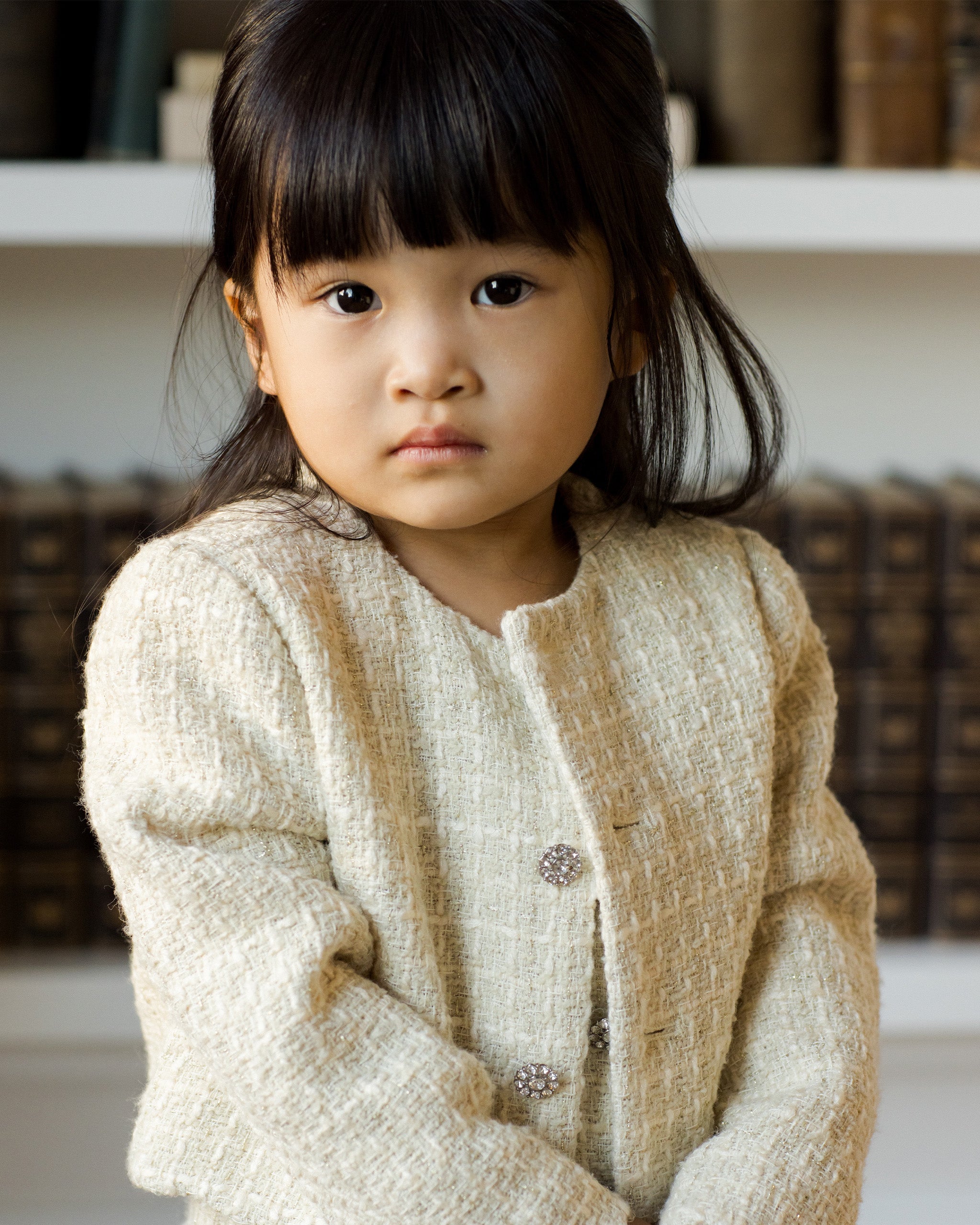 Rylee + Cru ライリーアンドクルー ベビー服 子供服  ツイードジャケット　エクリュ