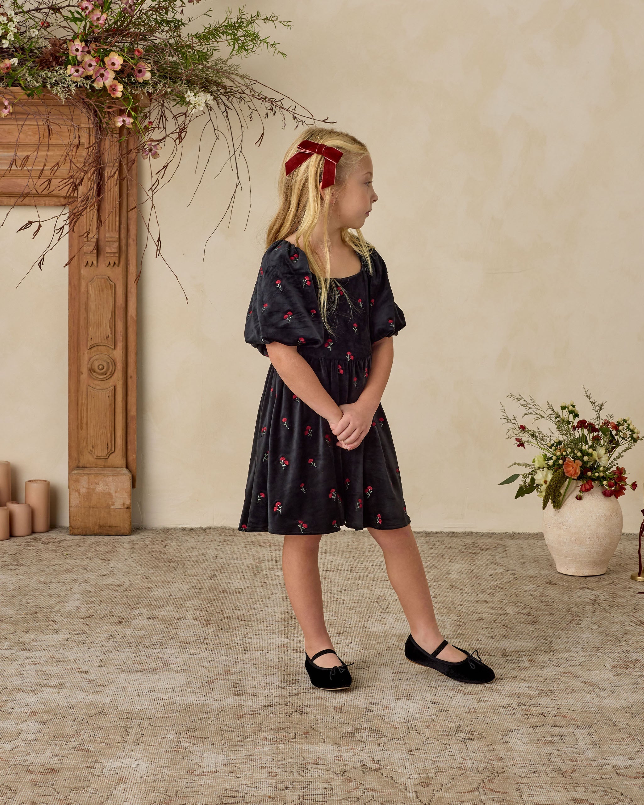 Rylee + Cru ライリーアンドクルー ベビー服 子供服  ベルベットボウ　ルビー