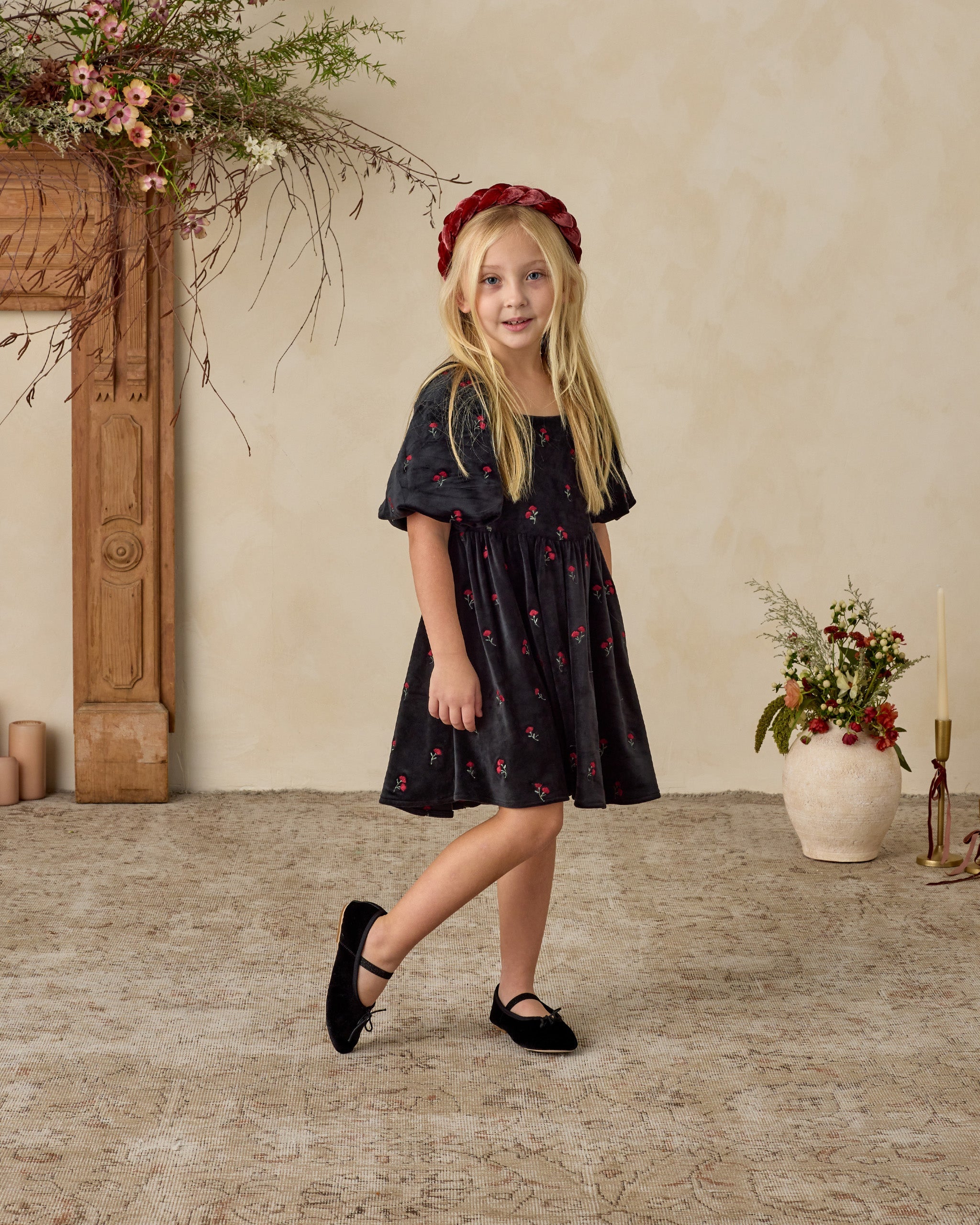Rylee + Cru ライリーアンドクルー ベビー服 子供服  ニーナドレス　ベルベットフローラル