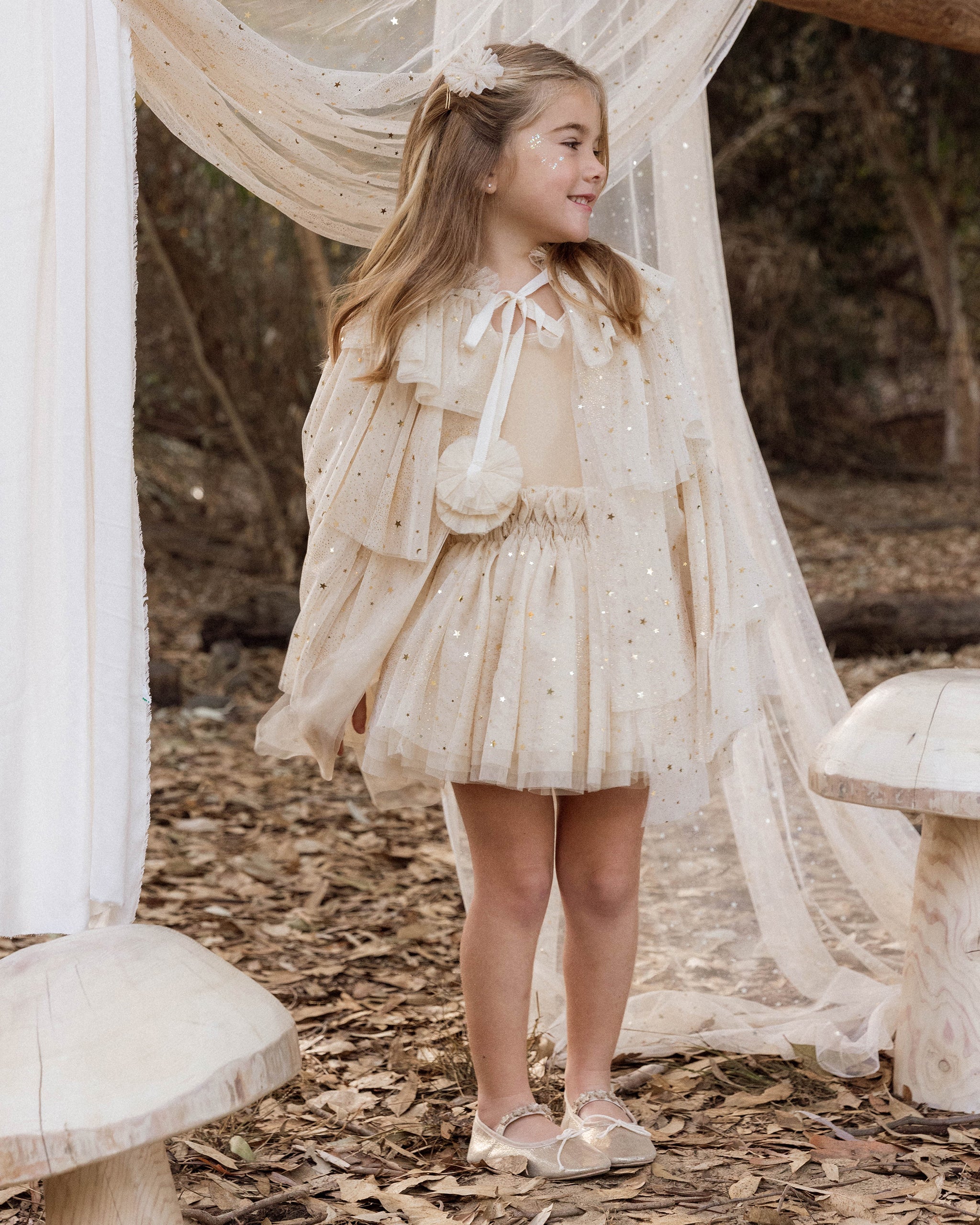 Rylee + Cru ライリーアンドクルー ベビー服 子供服  フラッターチュールクリップ　シャンパンスター
