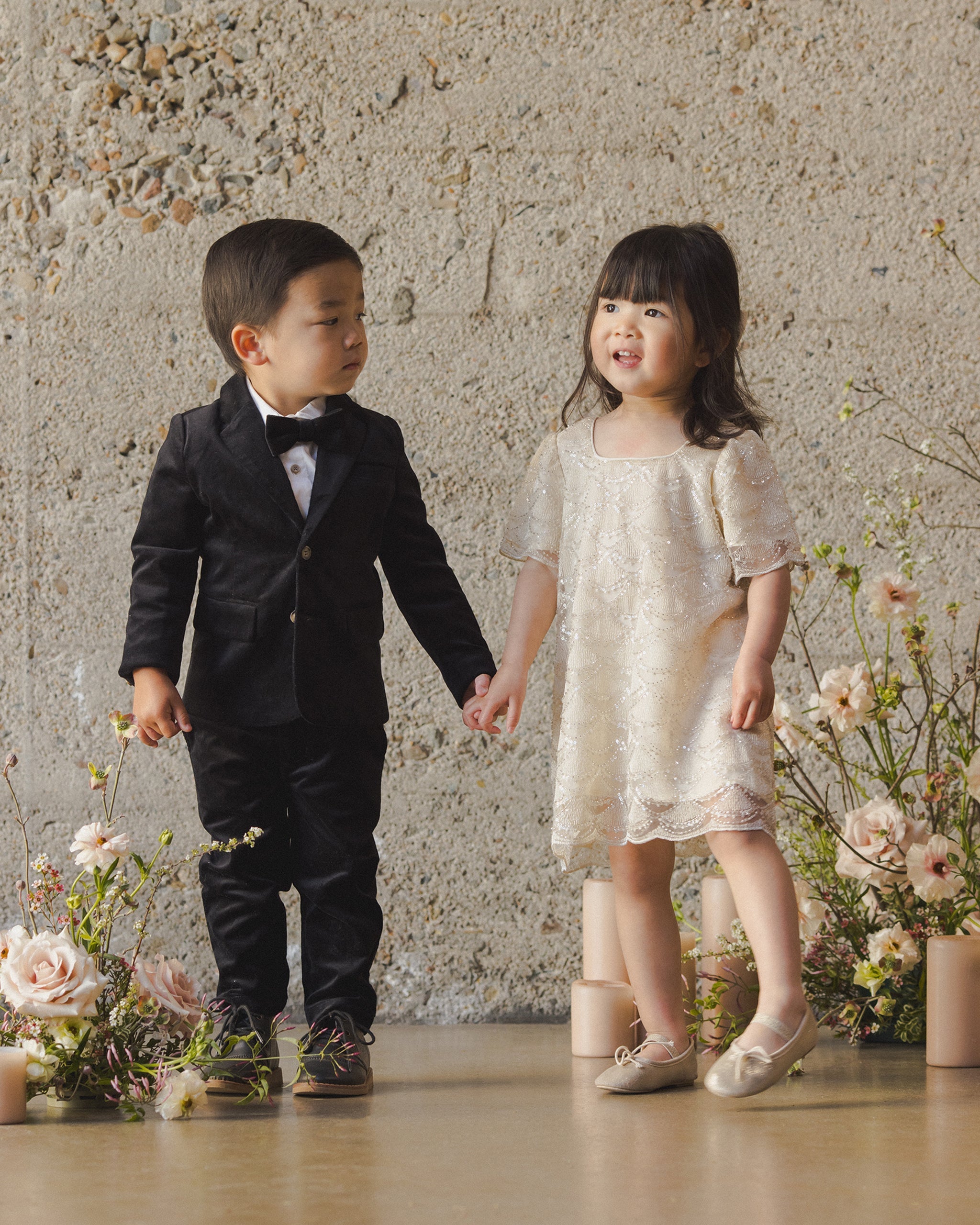 Rylee + Cru ライリーアンドクルー ベビー服 子供服  デイジードレス　シルバーメタリック