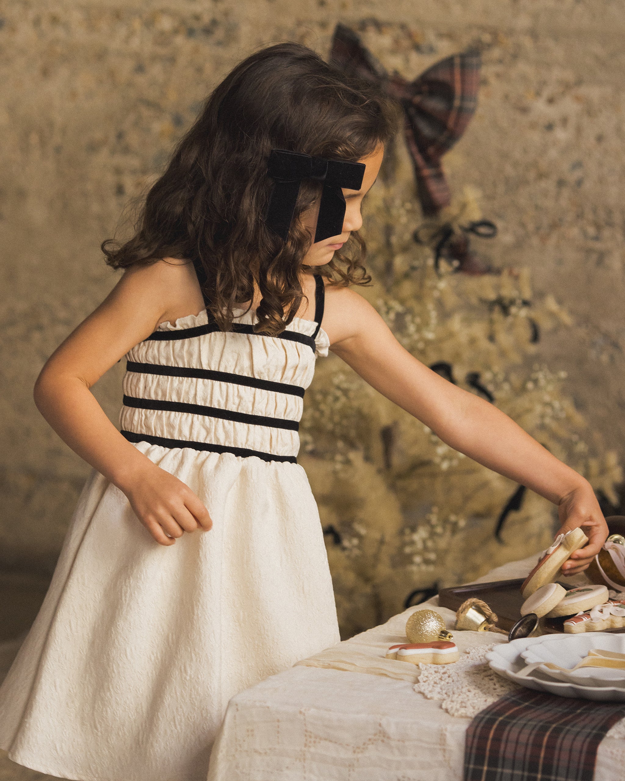 Rylee + Cru ライリーアンドクルー ベビー服 子供服  アナベルドレス　メタリックアイボリー