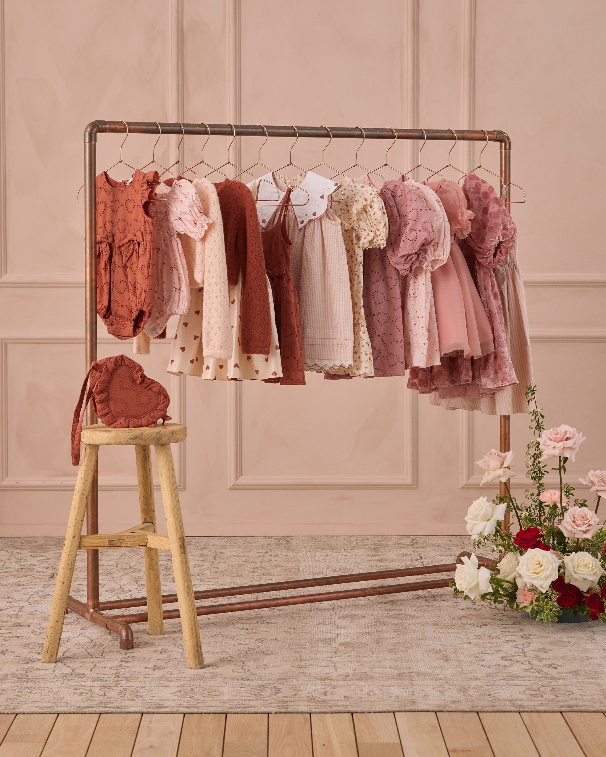 Rylee + Cru ライリーアンドクルー ベビー服 子供服 ニーナドレス　リップスティックハーツ