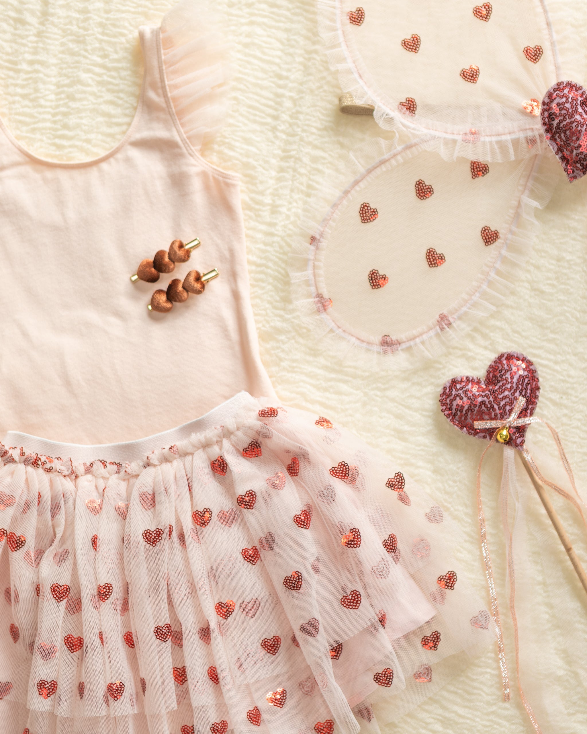 Rylee + Cru ライリーアンドクルー ベビー服 子供服 ベルベットハートクリップ　レッド