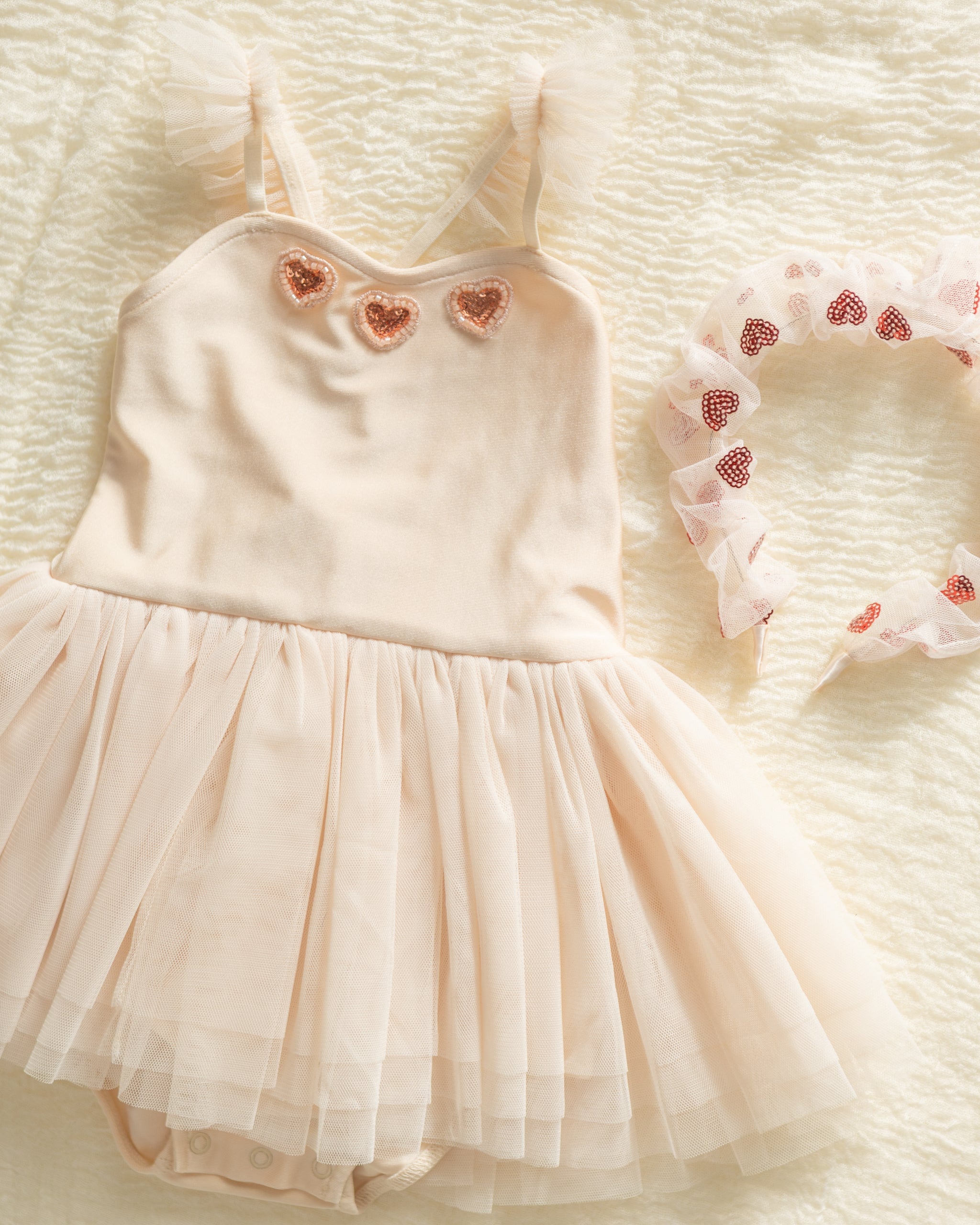 Rylee + Cru ライリーアンドクルー ベビー服 子供服 ギャザーヘッドバンド　レッドハーツ