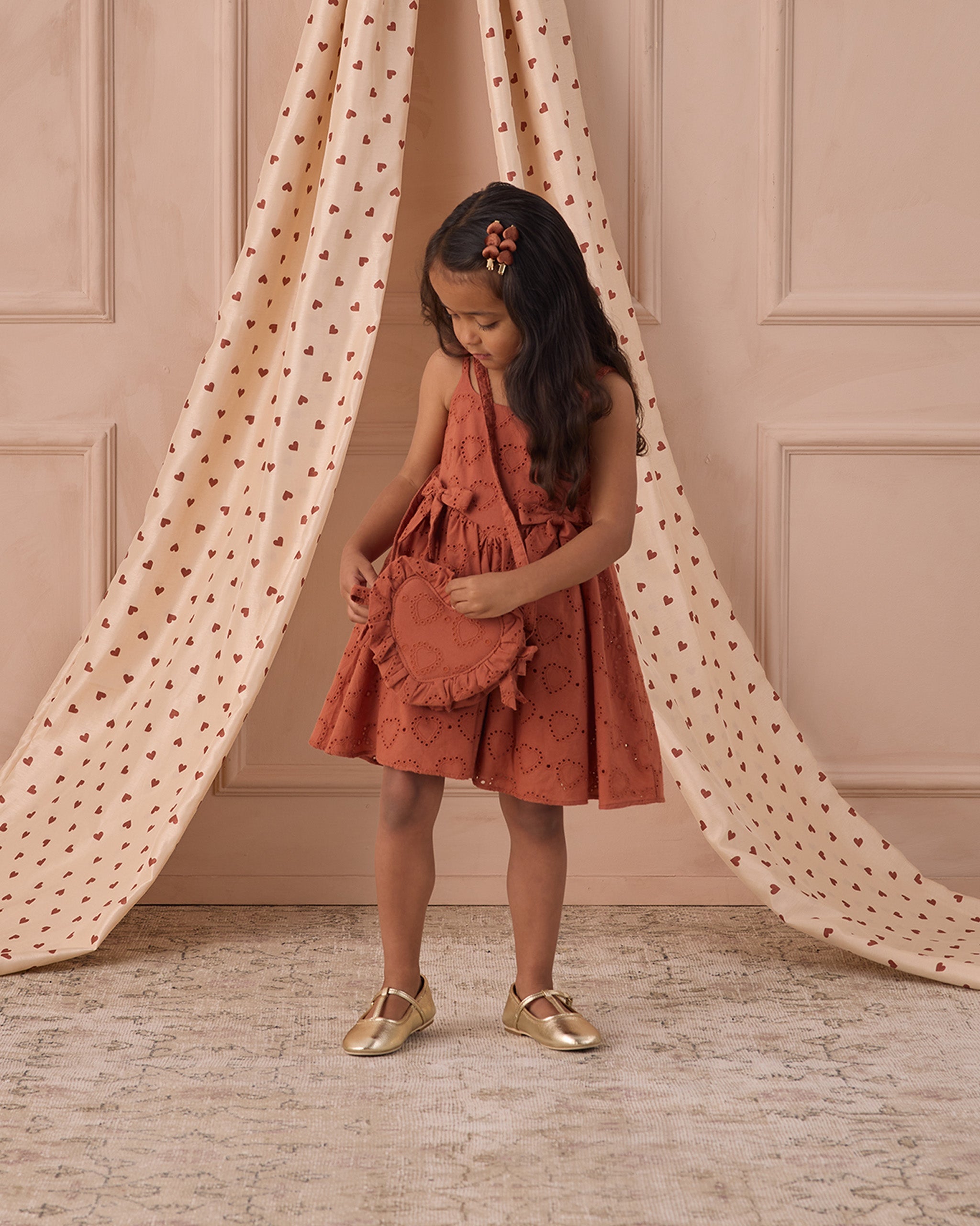 Rylee + Cru ライリーアンドクルー ベビー服 子供服 ベルベットハートクリップ　レッド