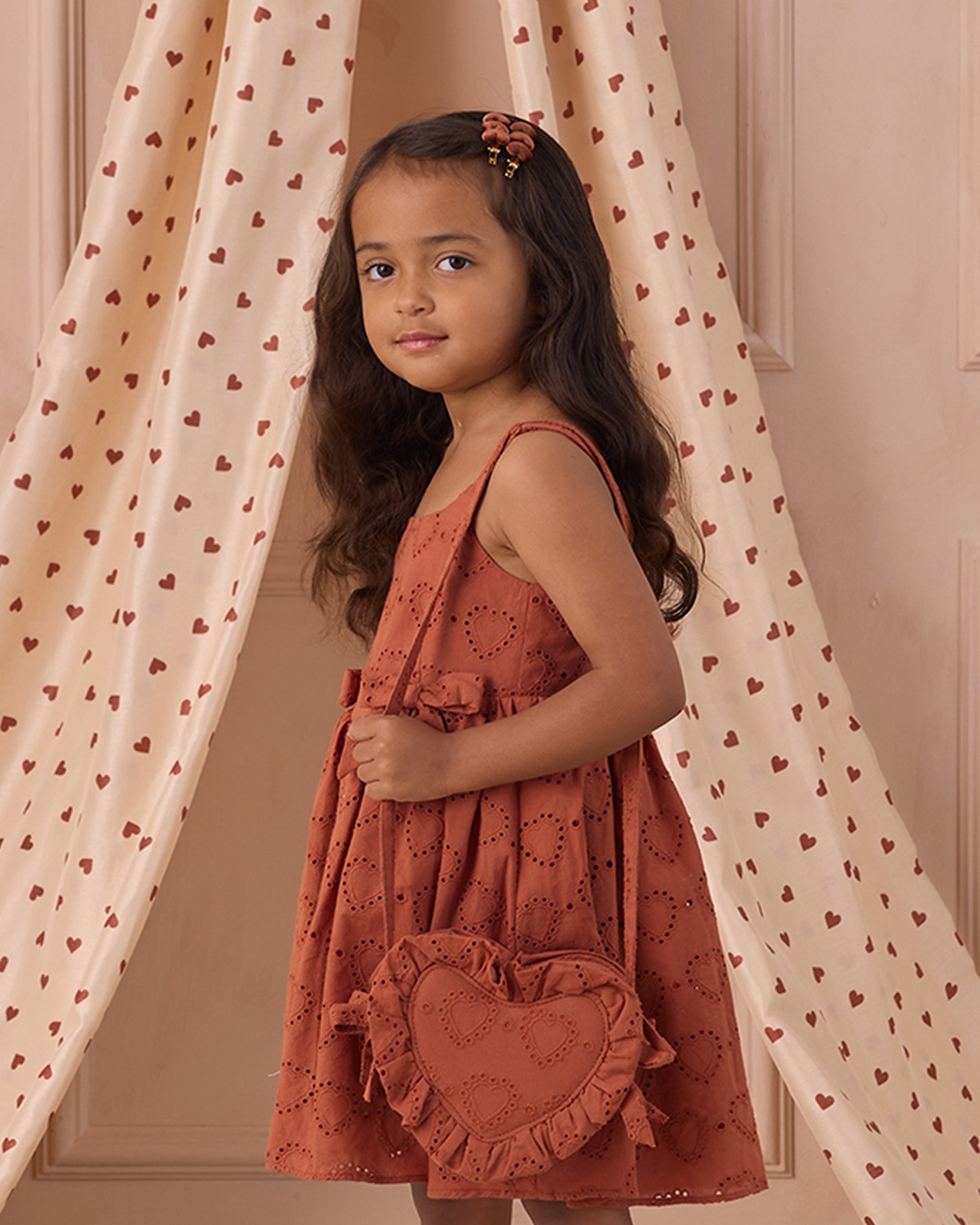 Rylee + Cru ライリーアンドクルー ベビー服 子供服 ベルベットハートクリップ　レッド