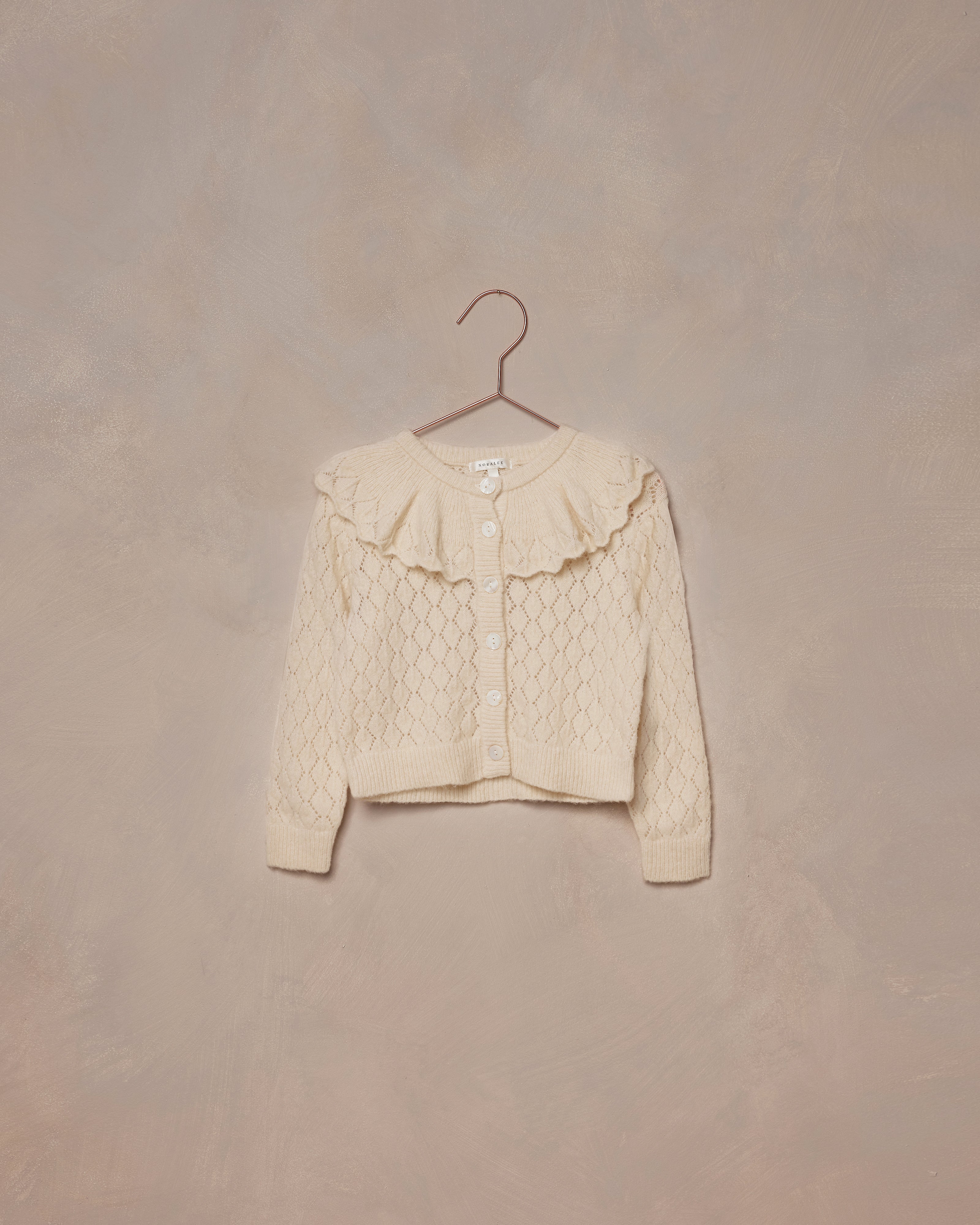 Ruffle Cardigan Sweater || Ecru