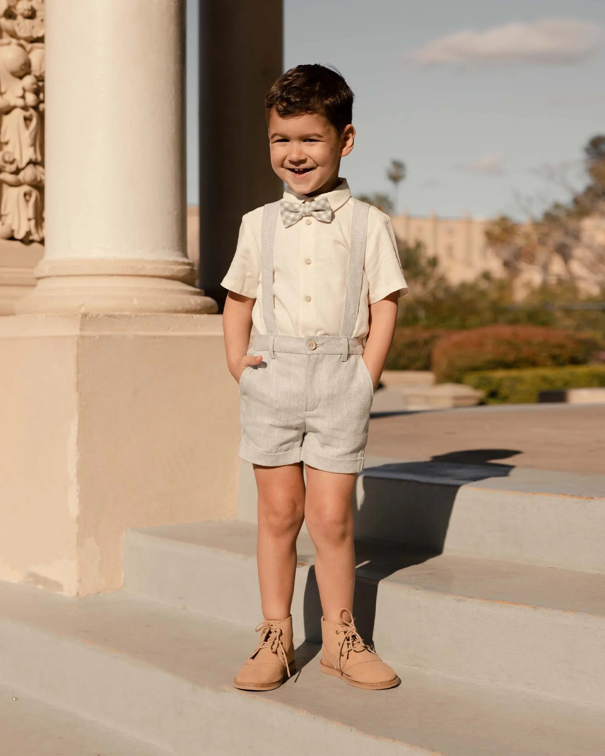 Suspender Short | Chambray