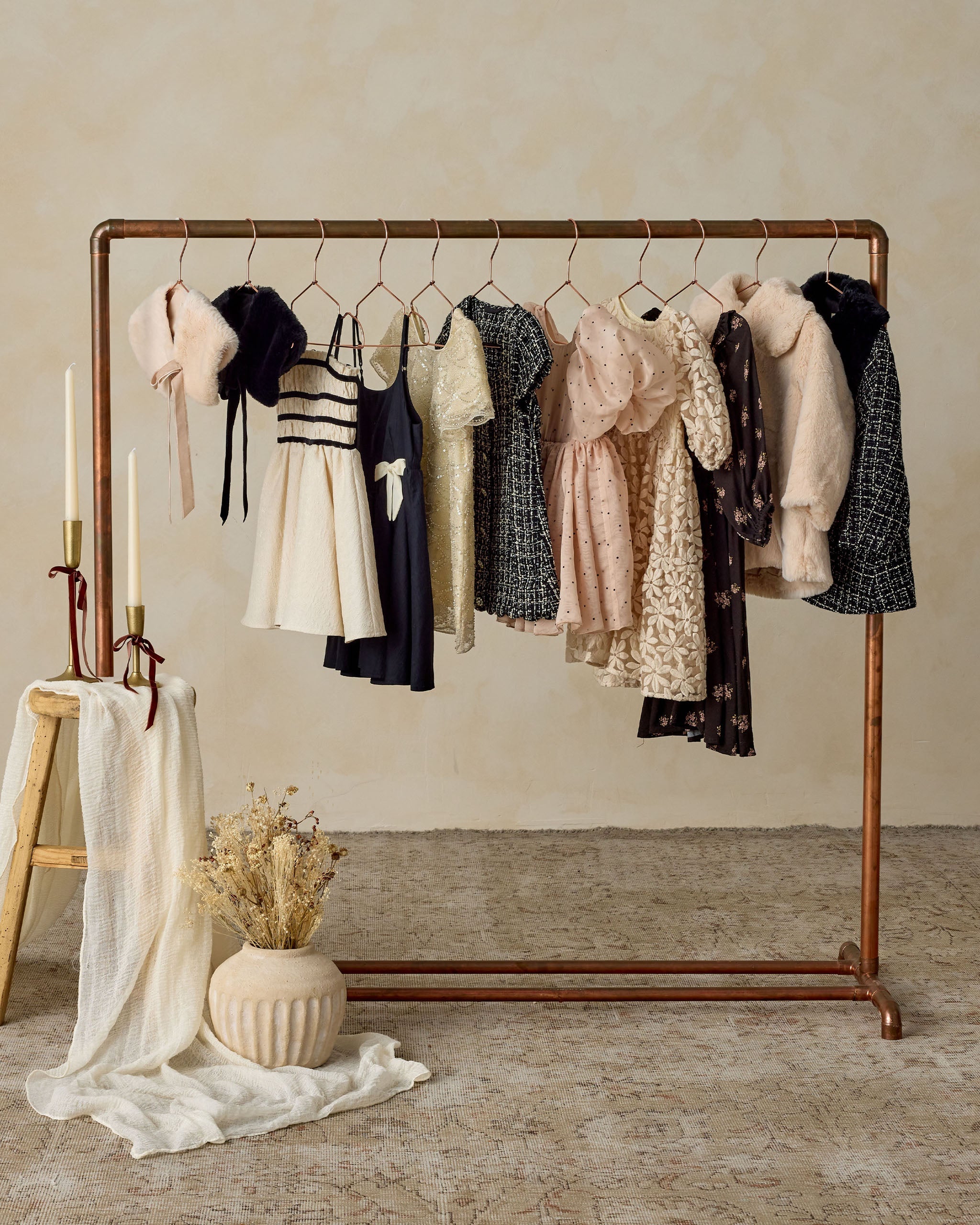 Rylee + Cru ライリーアンドクルー ベビー服 子供服  アナベルドレス　メタリックアイボリー