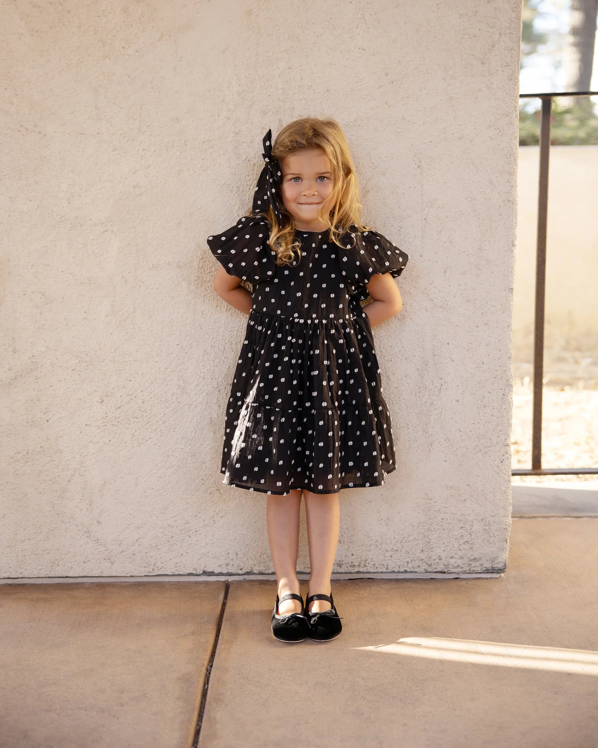 Chloe Dress || Black & Ivory Dot