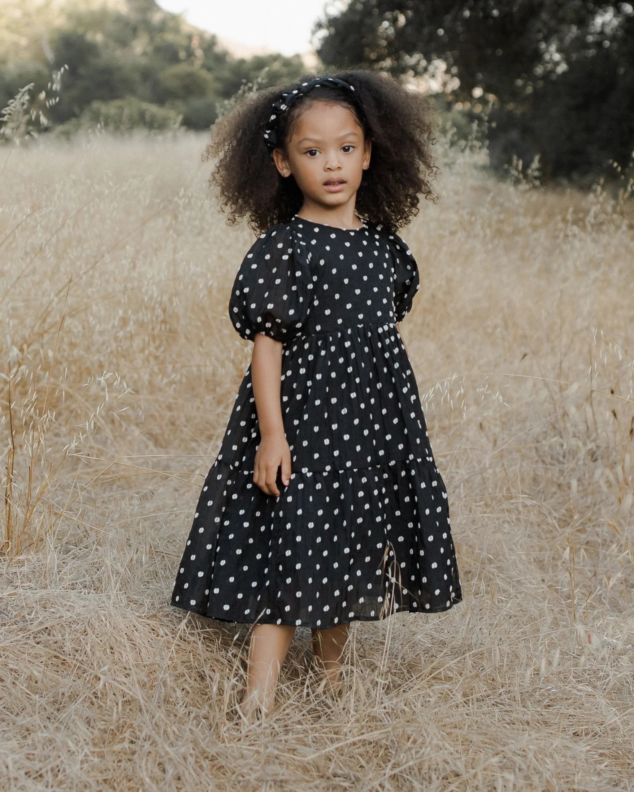 Chloe Dress || Black & Ivory Dot