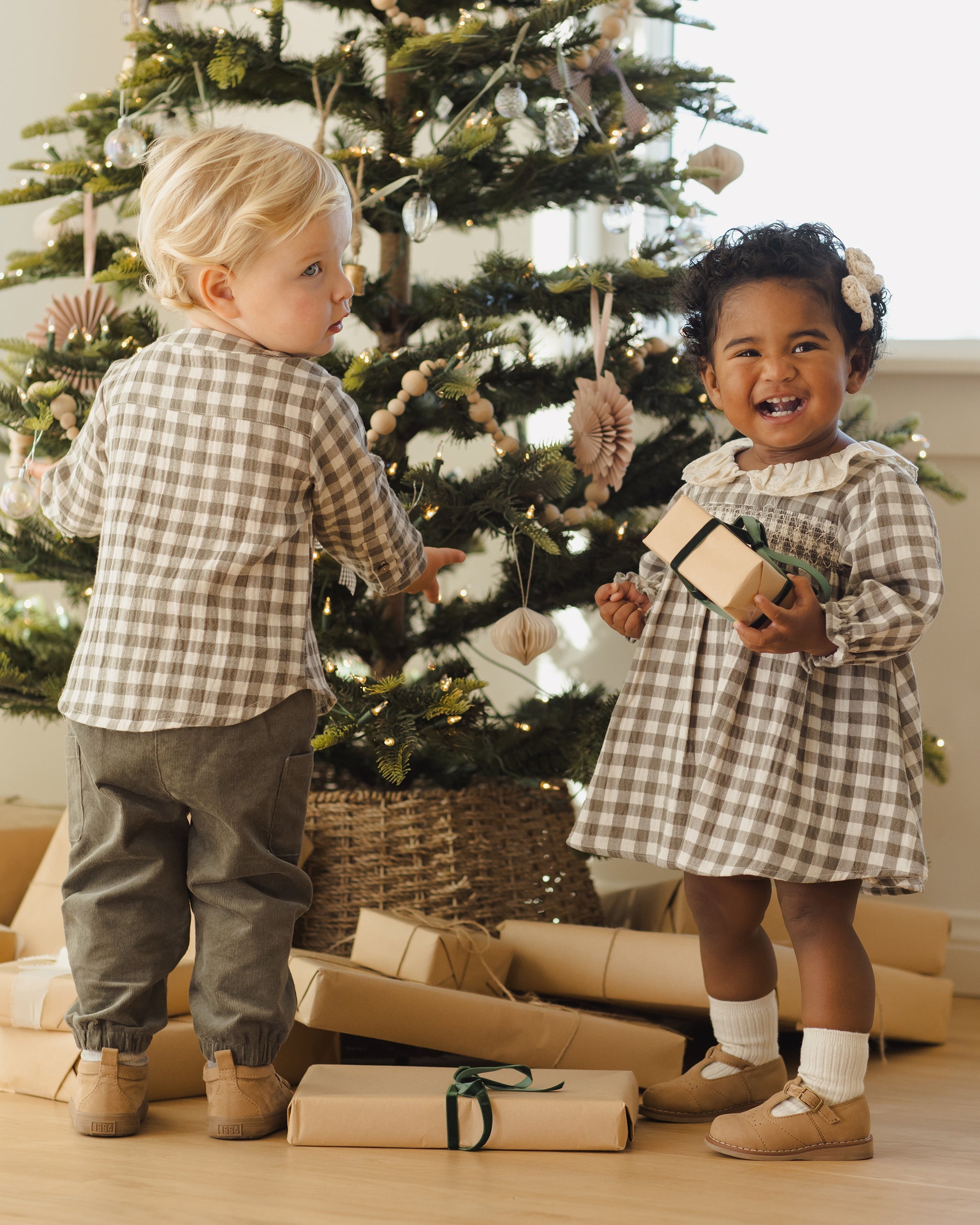 Rylee + Cru ライリーアンドクルー ベビー服 子供服  キャリードレス　フォレストチェック