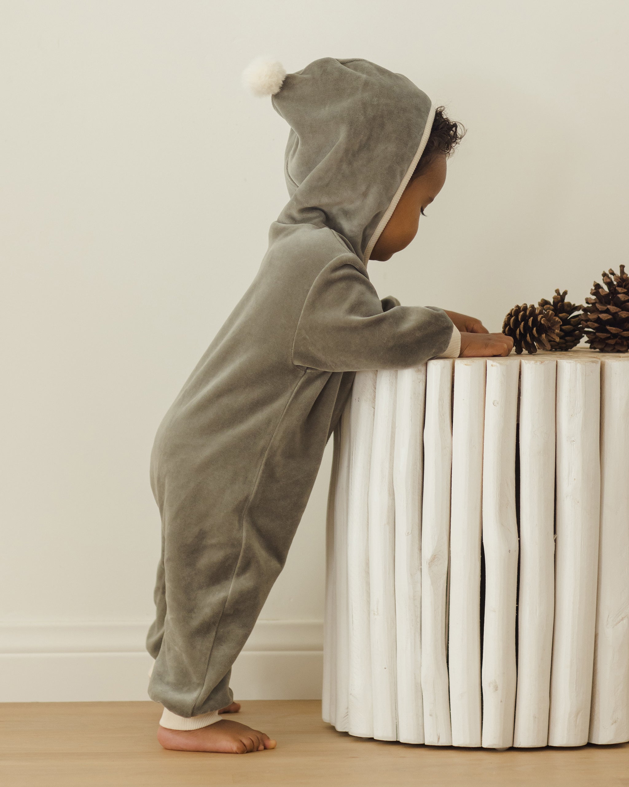 Rylee + Cru ライリーアンドクルー ベビー服 子供服  ベロアジップジャンプスーツ　フォレスト