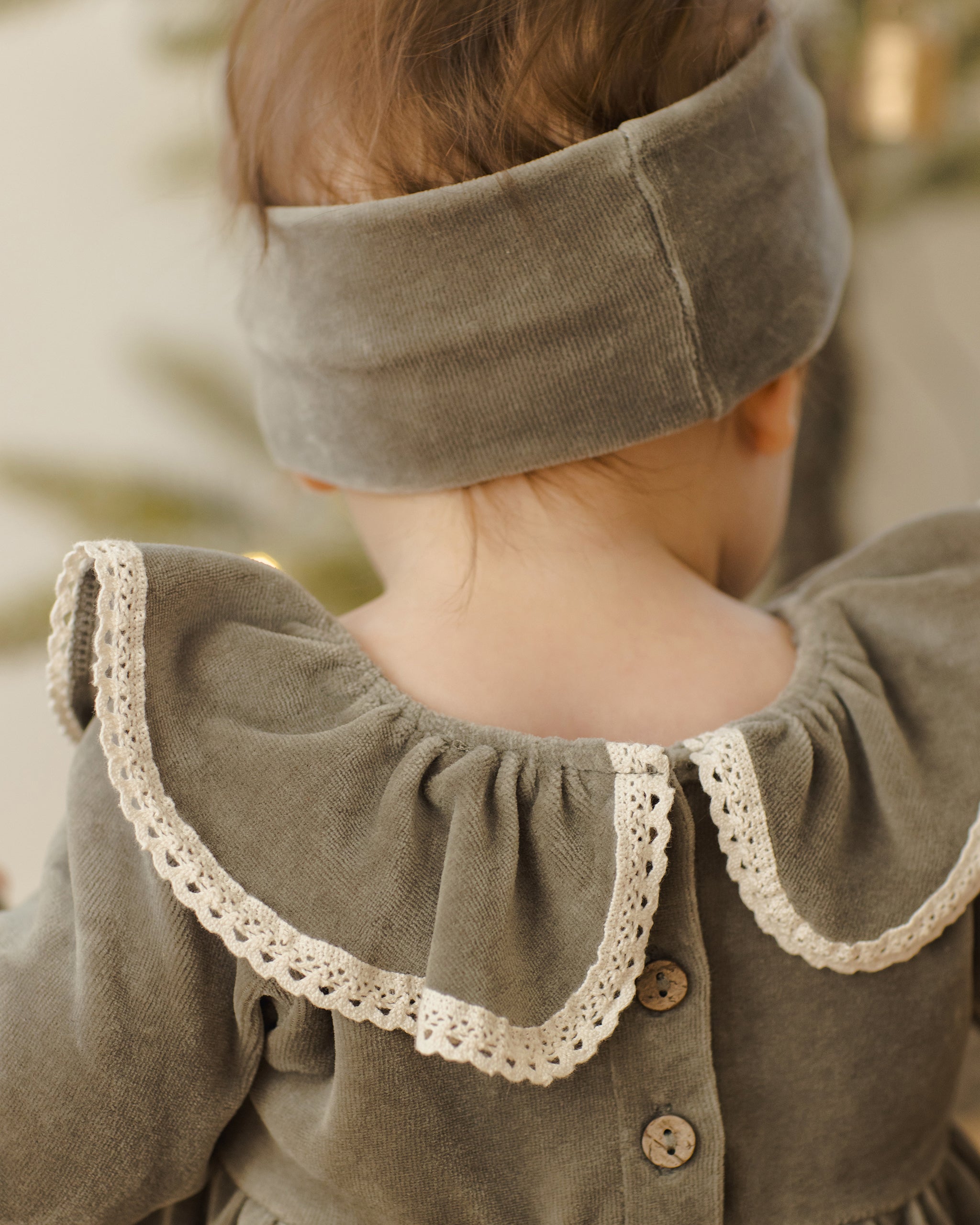 Rylee + Cru ライリーアンドクルー ベビー服 子供服  ベロアボウヘッドバンド　フォレスト