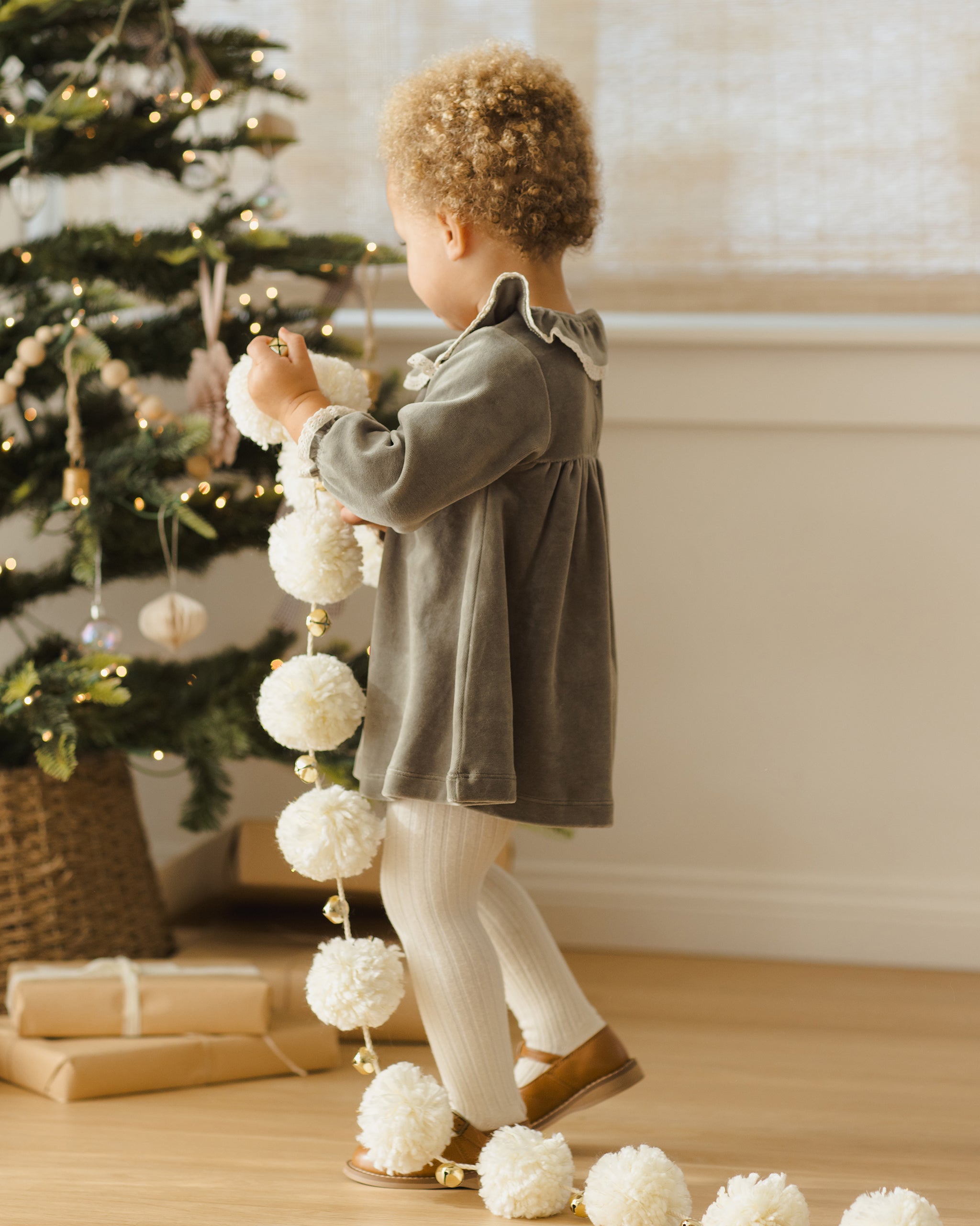 Rylee + Cru ライリーアンドクルー ベビー服 子供服  ベロアベビードレス　フォレスト