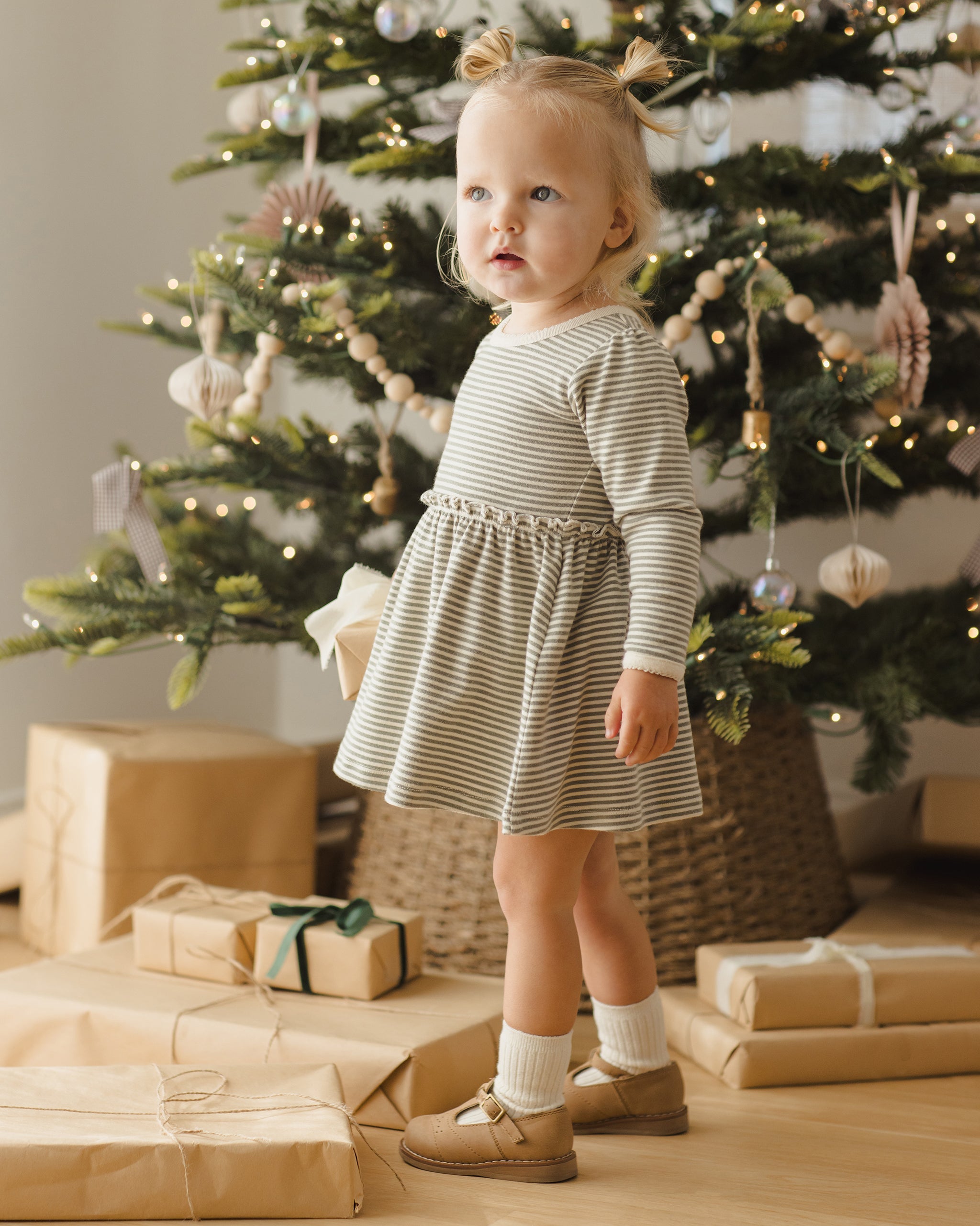 Rylee + Cru ライリーアンドクルー ベビー服 子供服  アルダドレス　フォレストストライプ