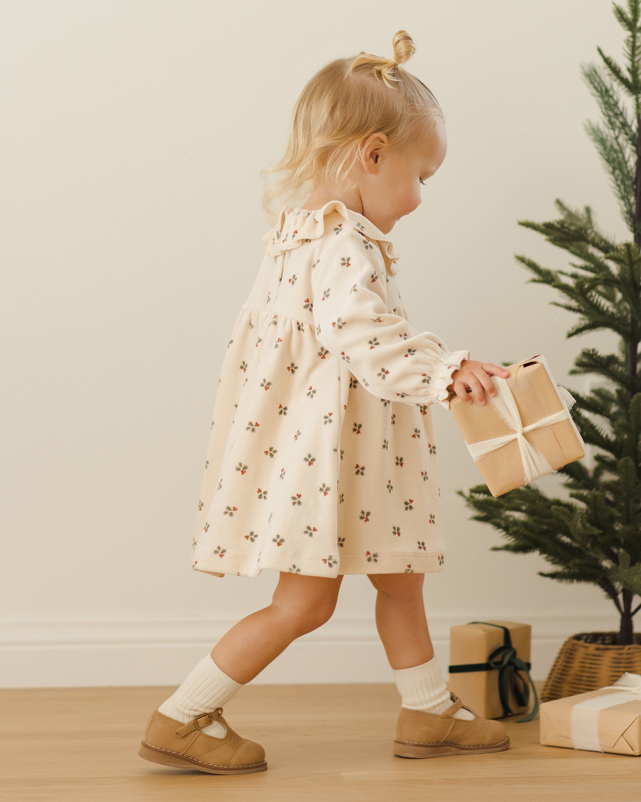 Rylee + Cru ライリーアンドクルー ベビー服 子供服  ベロアベビードレス　ホリーベリー