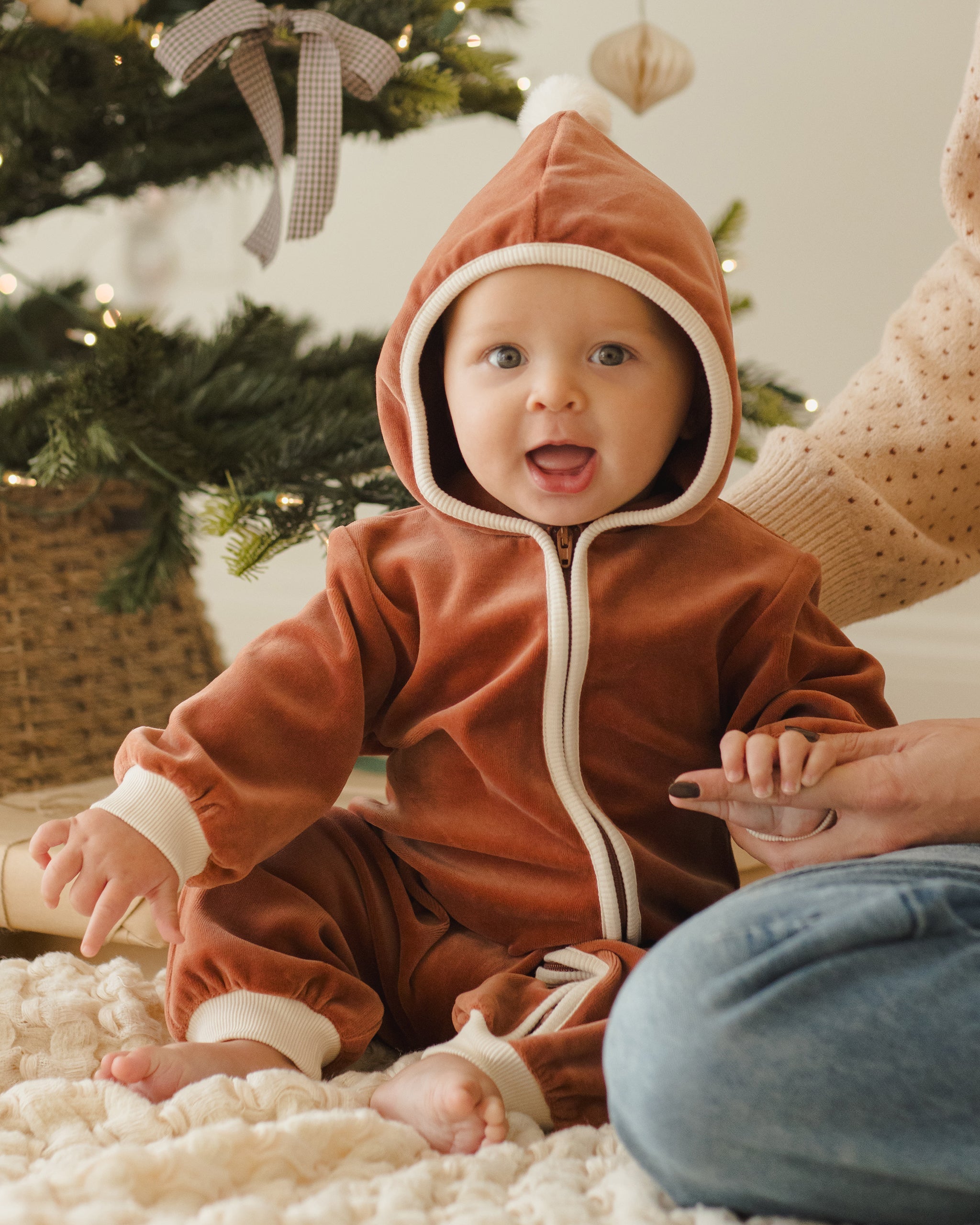 Velour Zip Jumpsuit || Cranberry – Quincy Mae