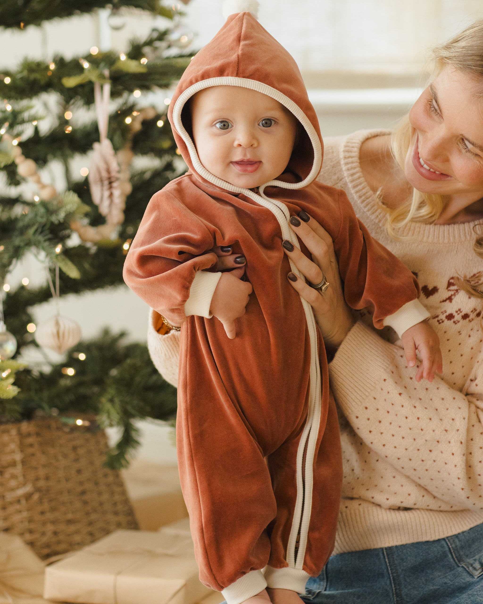 Velour Zip Jumpsuit || Cranberry – Quincy Mae