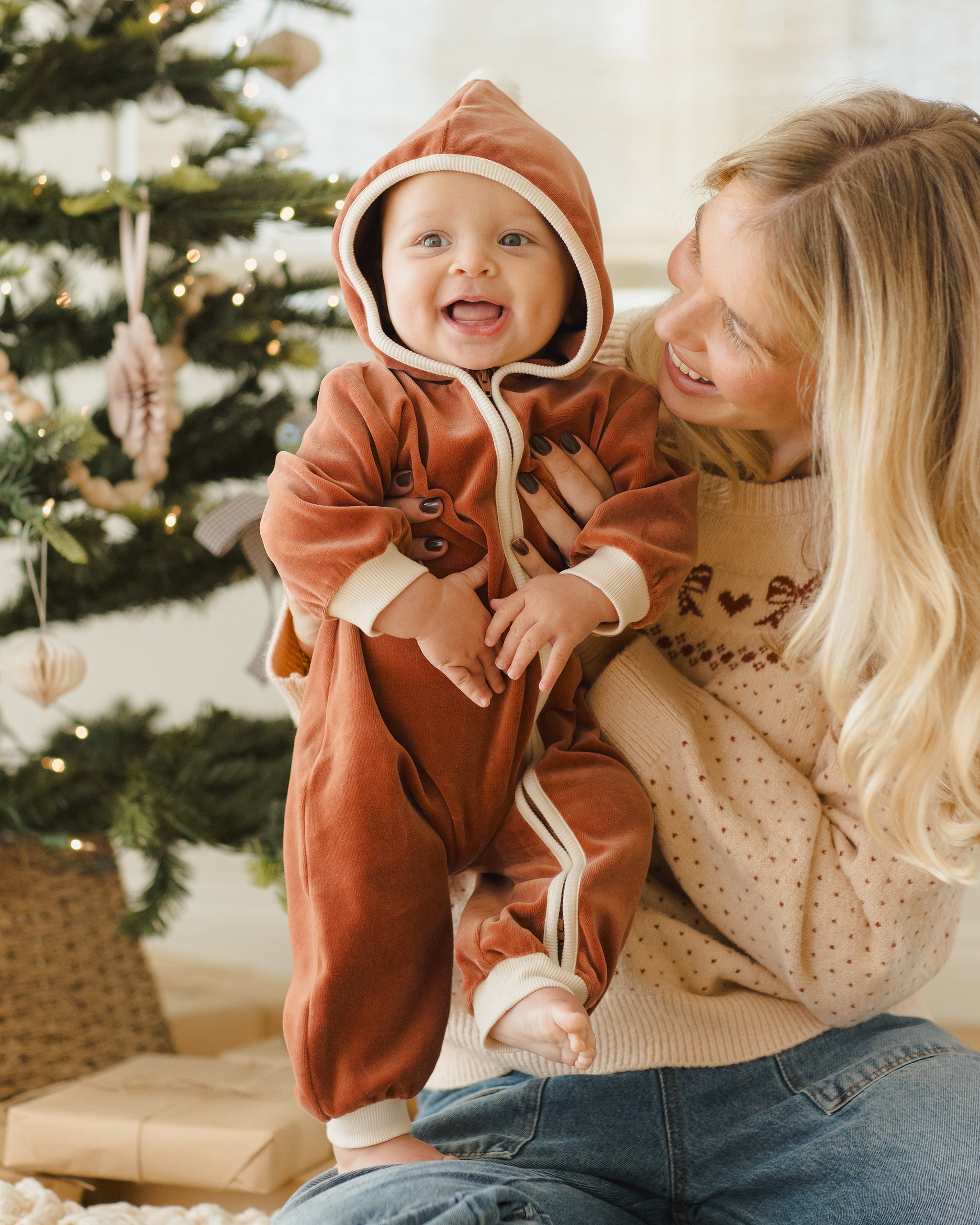 Velour Zip Jumpsuit || Cranberry – Quincy Mae