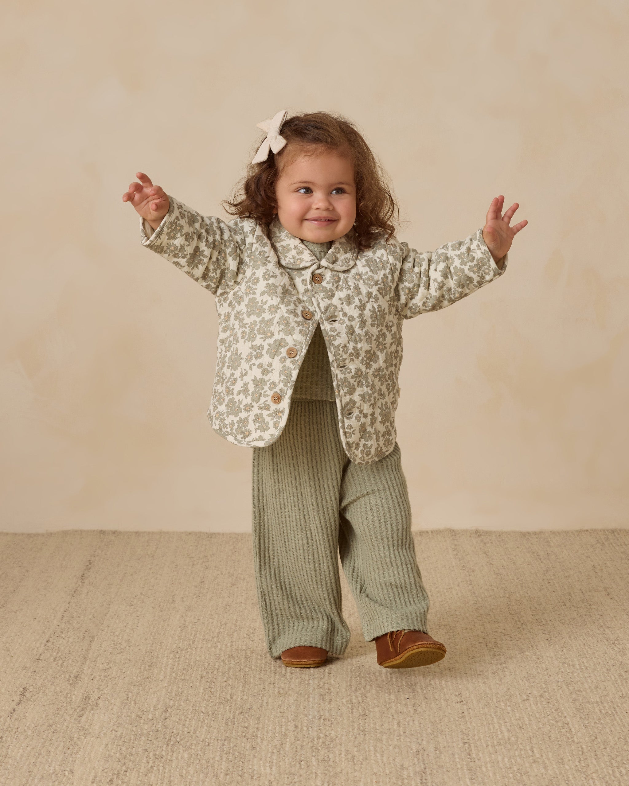 Rylee + Cru ライリーアンドクルー ベビー服 子供服  キルティングジャケット　グリーンフローラル