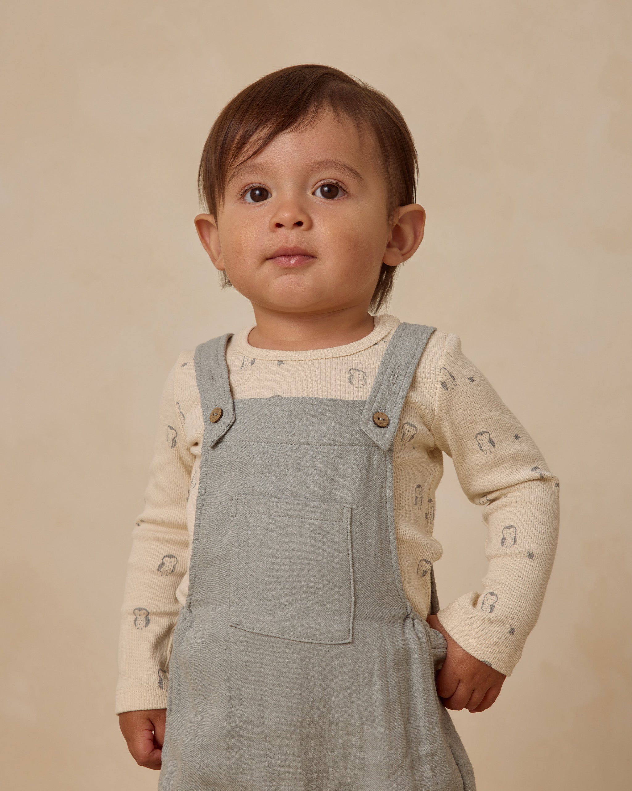 Rylee + Cru ライリーアンドクルー ベビー服 子供服  リブボディスーツ　2P　スチールブルー マイクロストライプ　オウル