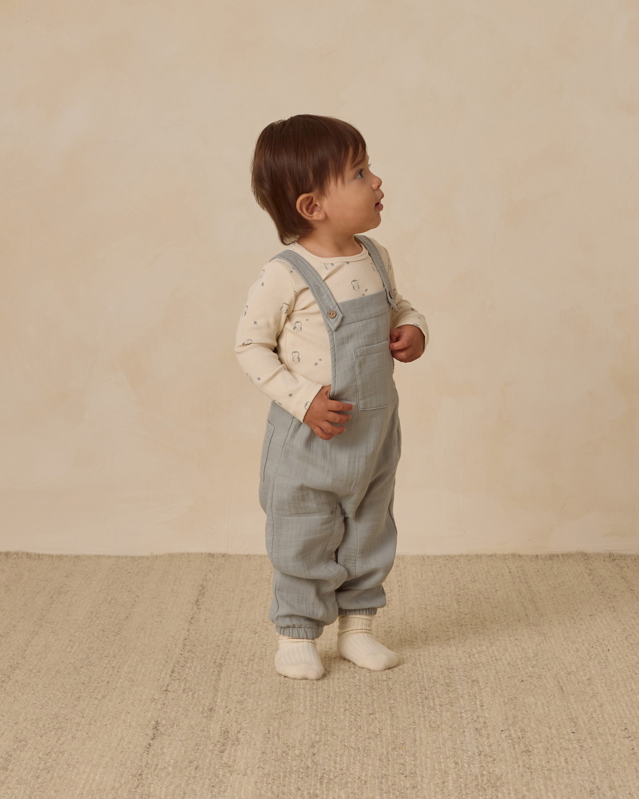 Rylee + Cru ライリーアンドクルー ベビー服 子供服  ベビーオーバーオール　スチールブルー