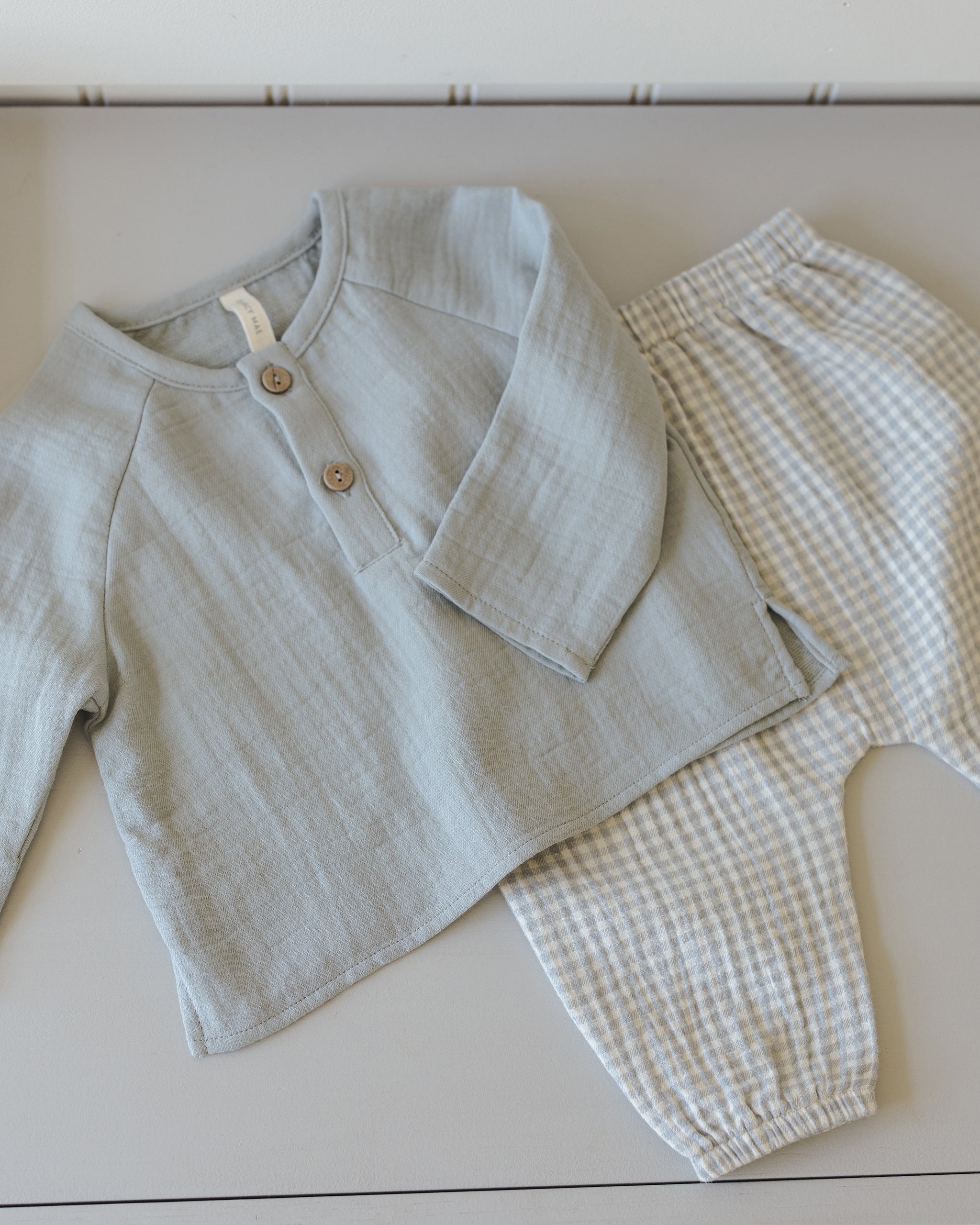 Rylee + Cru ライリーアンドクルー ベビー服 子供服  ザイオンシャツ　スチールブルー