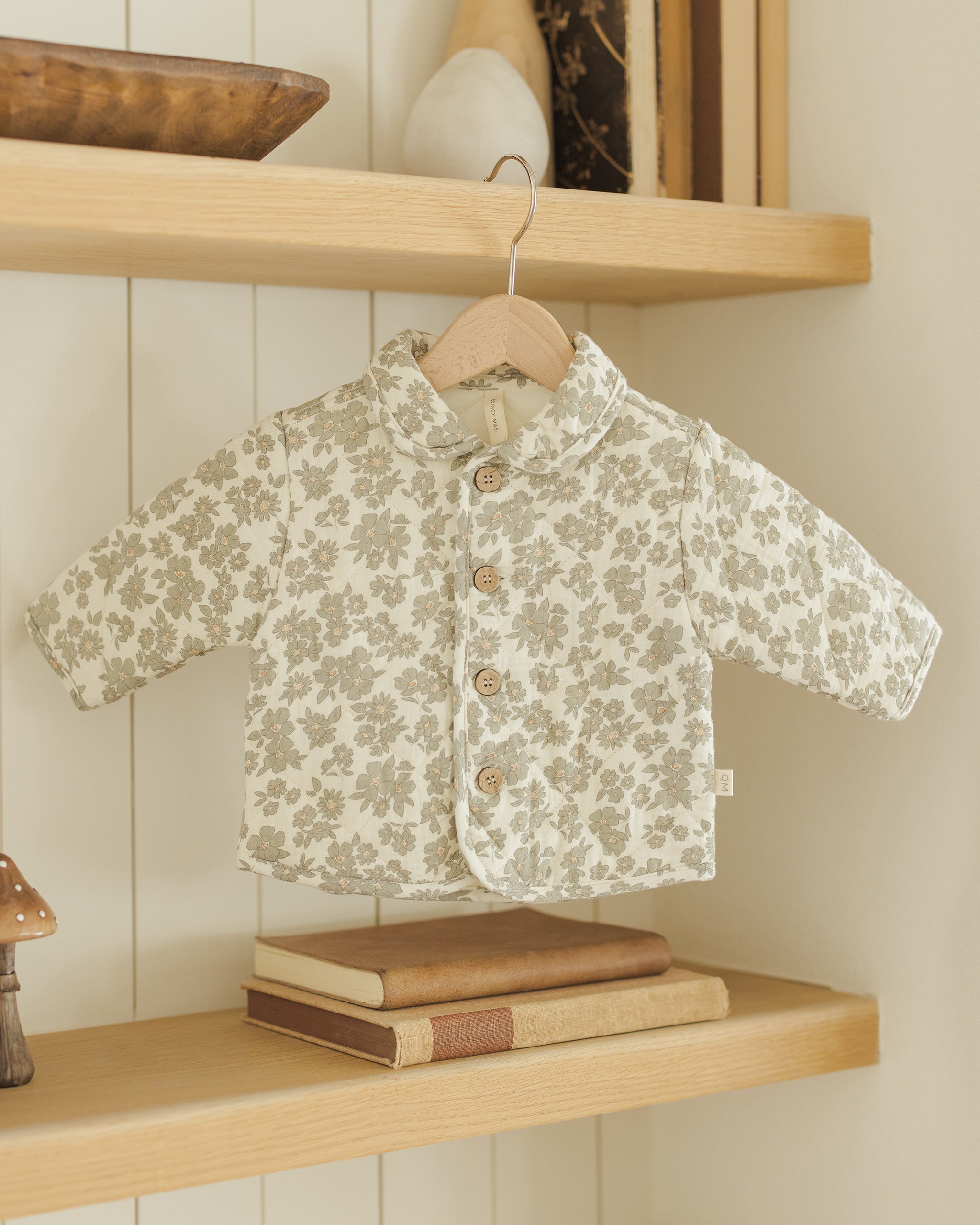 FIKA ヤマダヤ　スコットクラブ 薄いグリーン 花柄 アウター ジャケット スコットクラブ/フォックスファードロストオーバーブルゾン