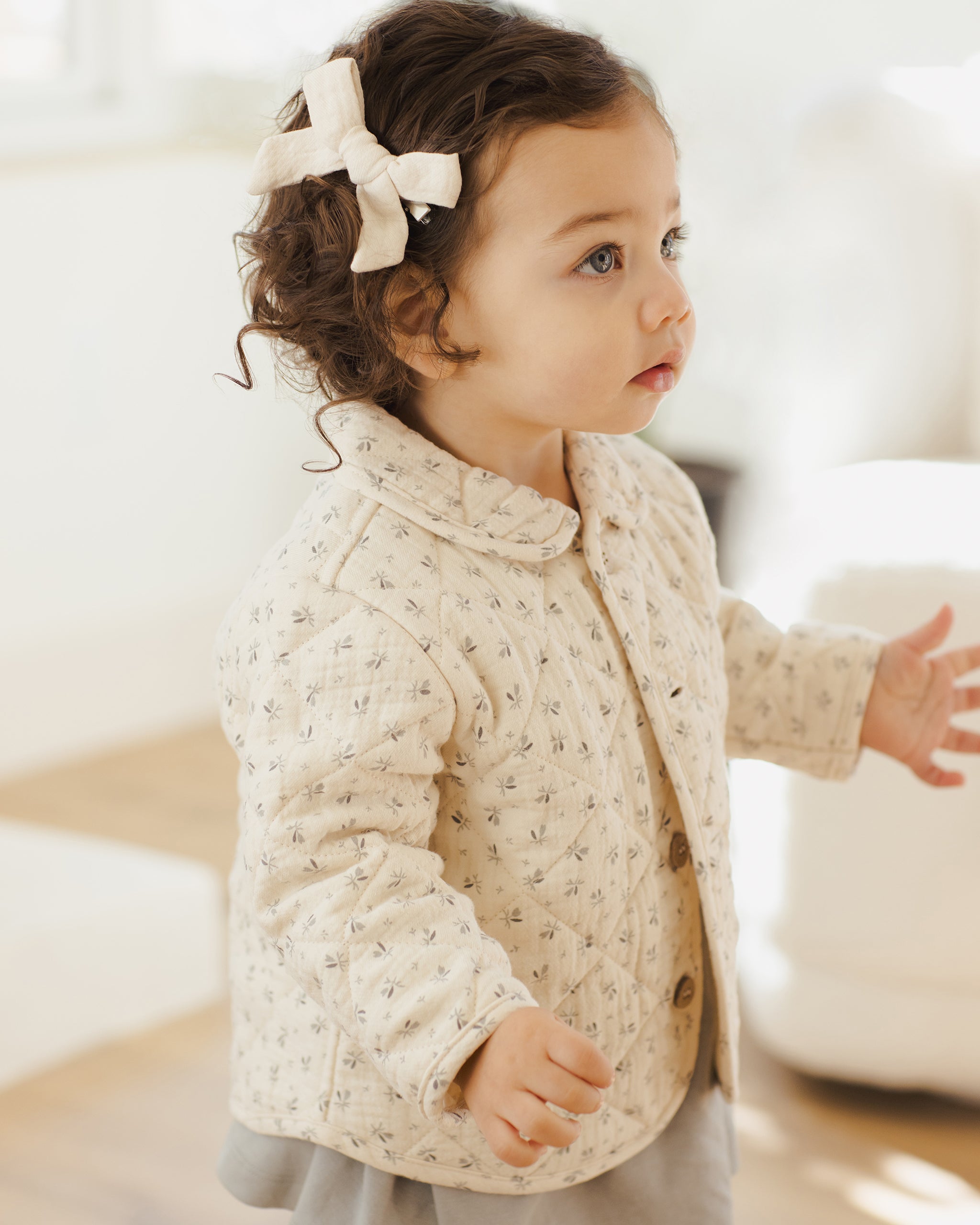 Rylee + Cru ライリーアンドクルー ベビー服 子供服  ボウダブルクリップ3P　ナチュラル　シダ　ローズ