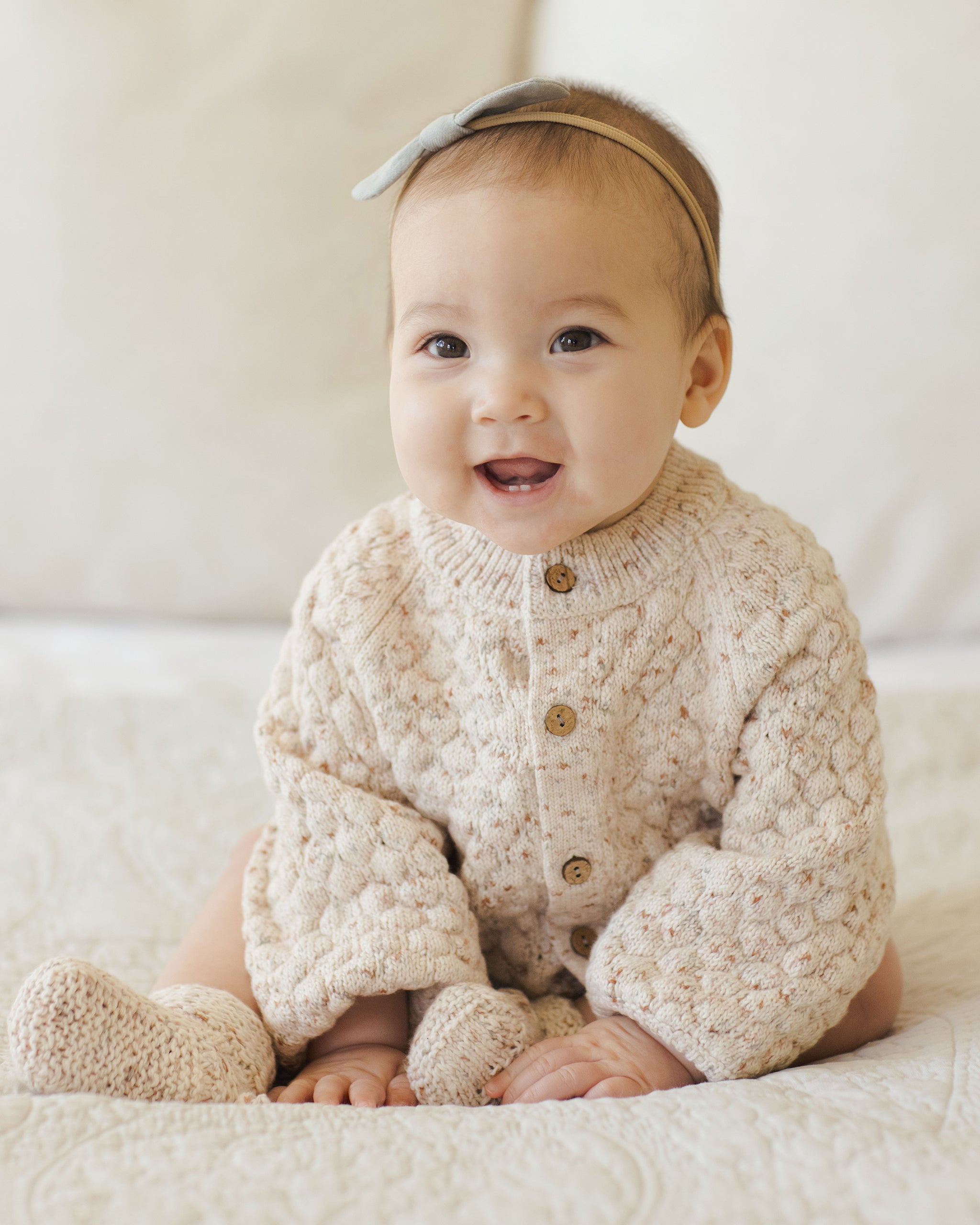 Rylee + Cru ライリーアンドクルー ベビー服 子供服  バブルニットカーディガン　ナチュラルコンフェッティ