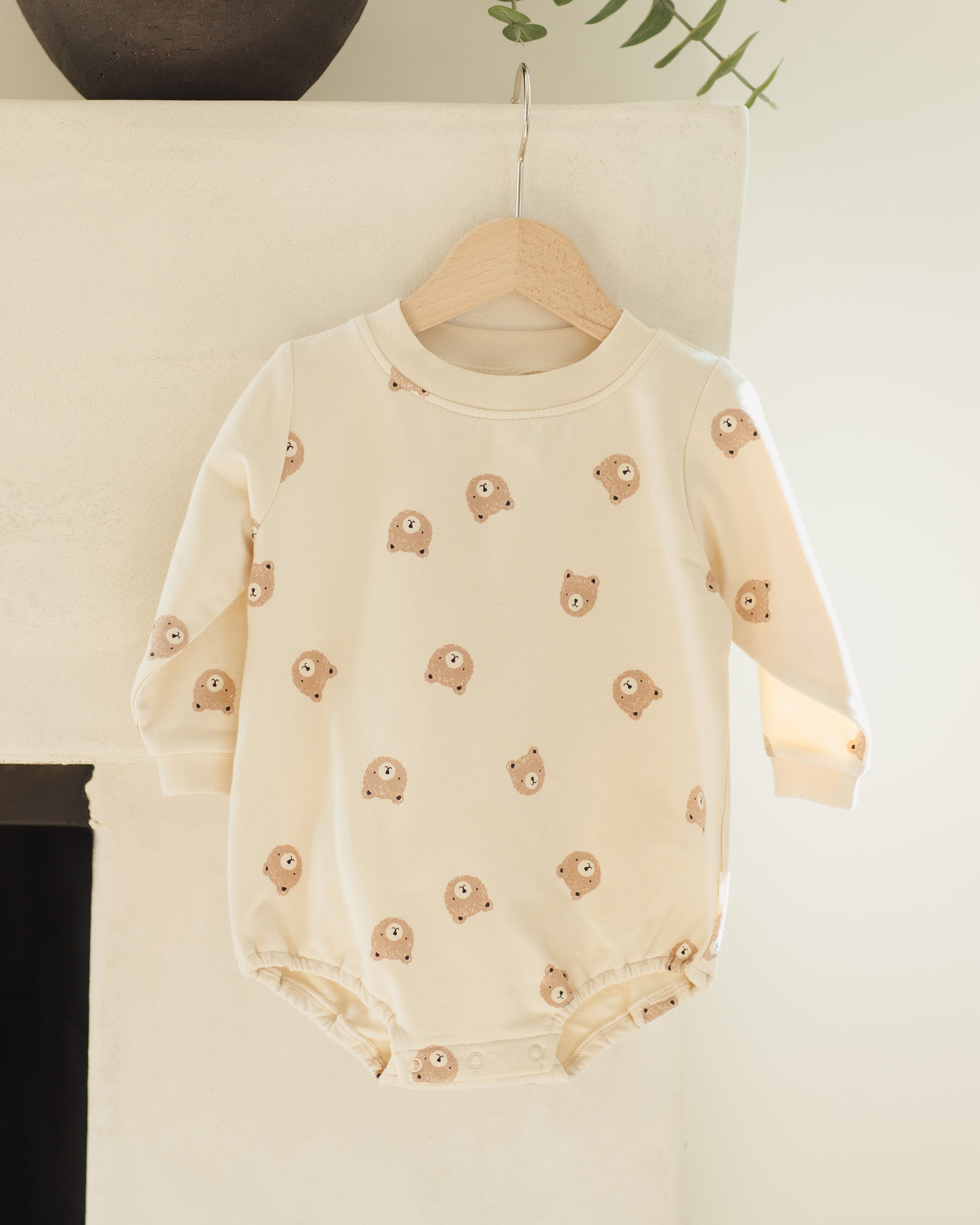 Rylee + Cru ライリーアンドクルー ベビー服 子供服  クルーネック バブルロンパース　ブラウンベア