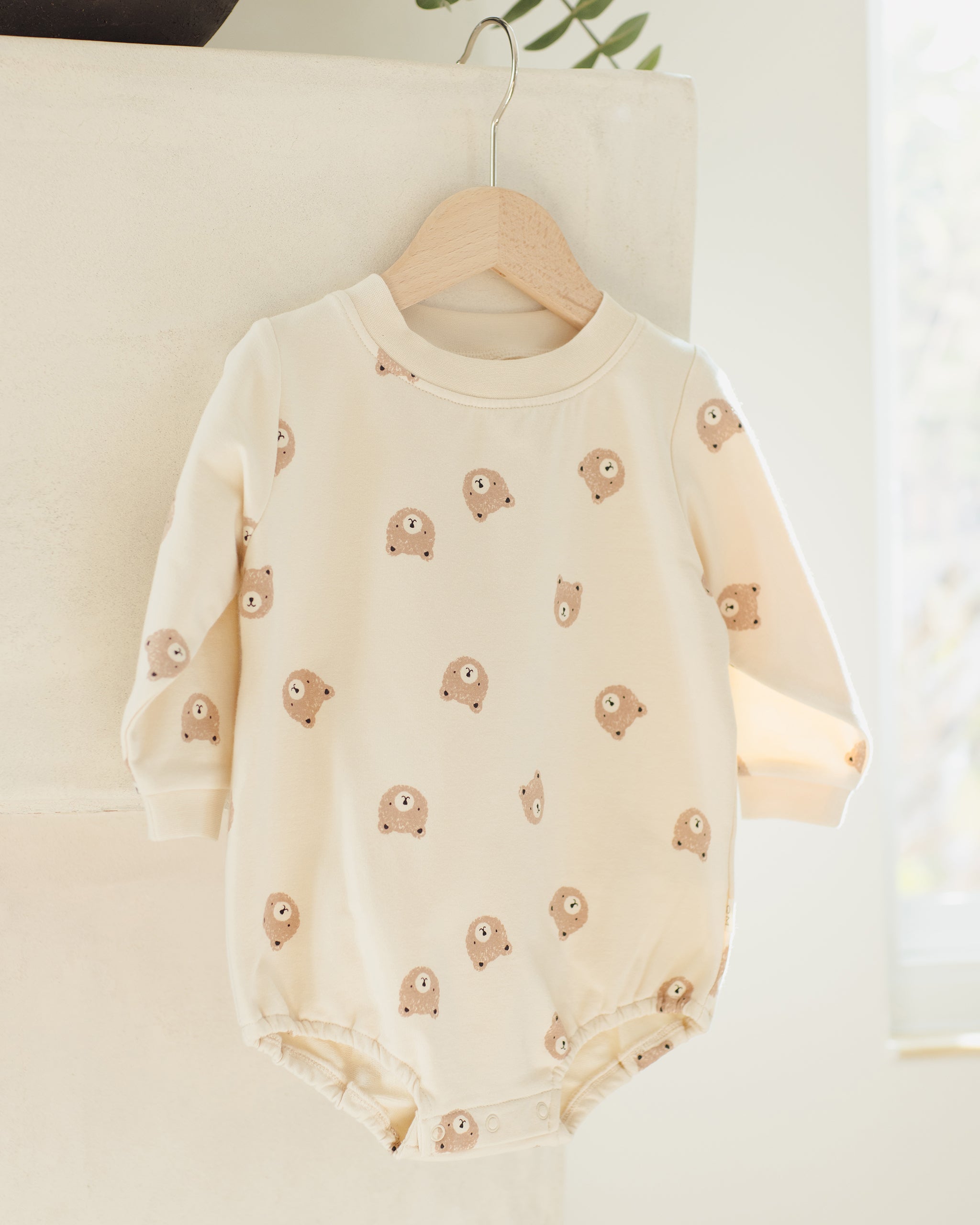 Rylee + Cru ライリーアンドクルー ベビー服 子供服  クルーネック バブルロンパース　ブラウンベア