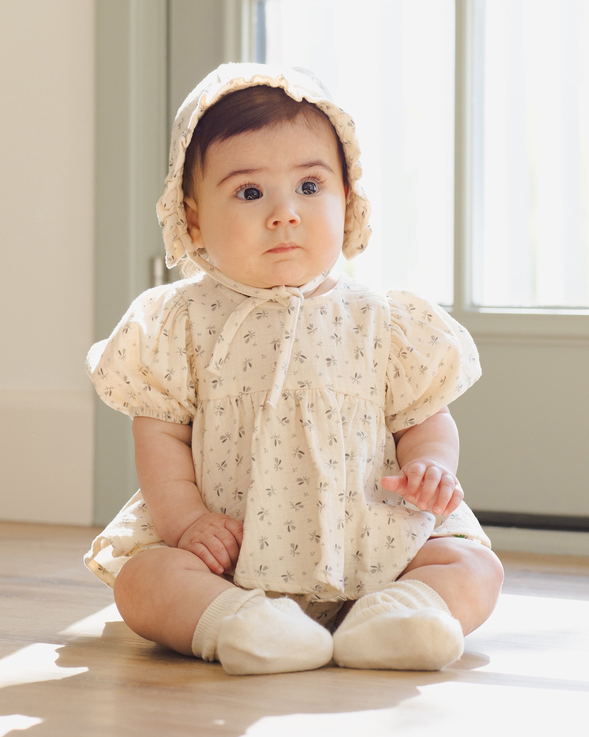 Woven Ruffle Bonnet || Bluebell – Quincy Mae