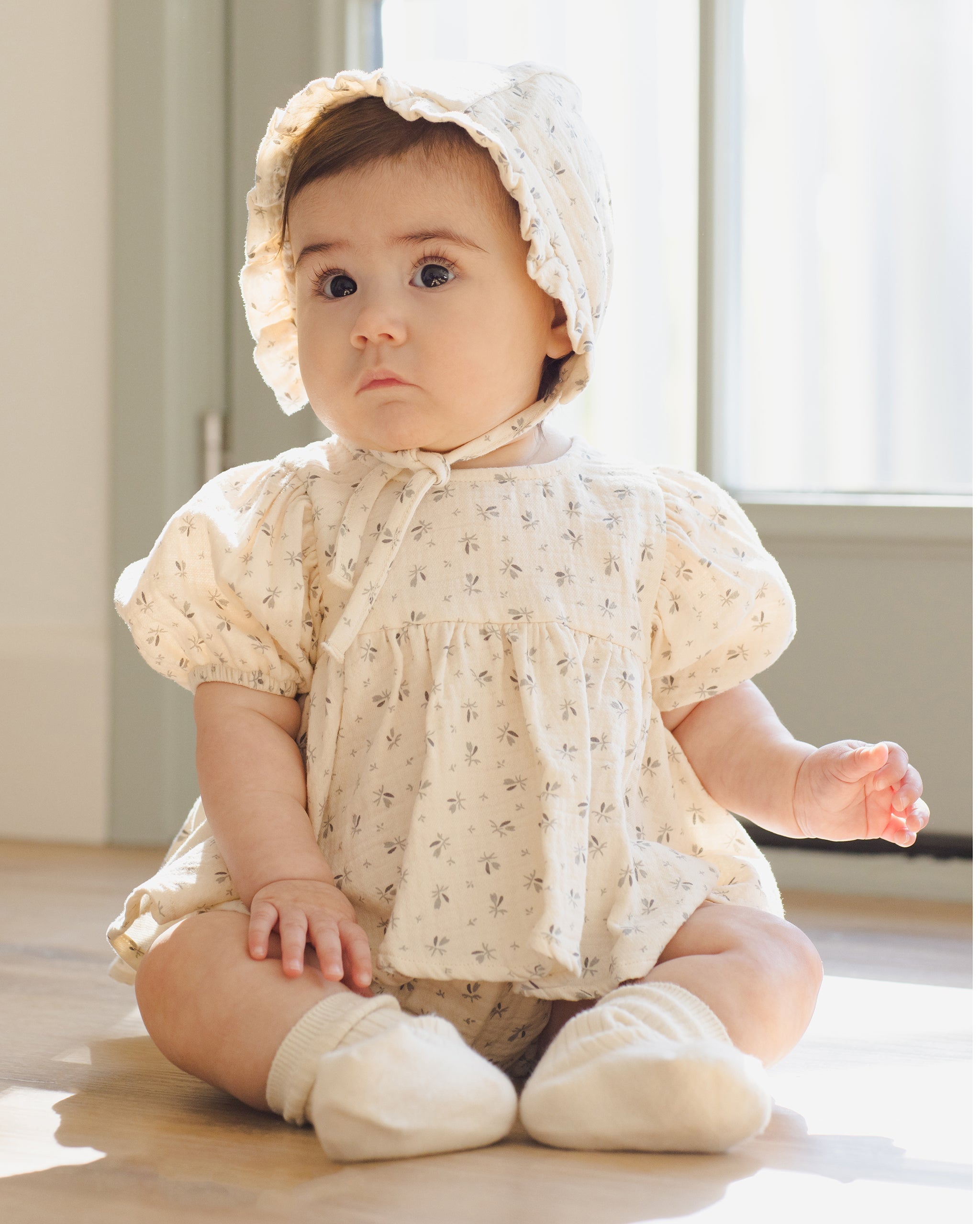 Woven Ruffle Bonnet || Bluebell – Quincy Mae