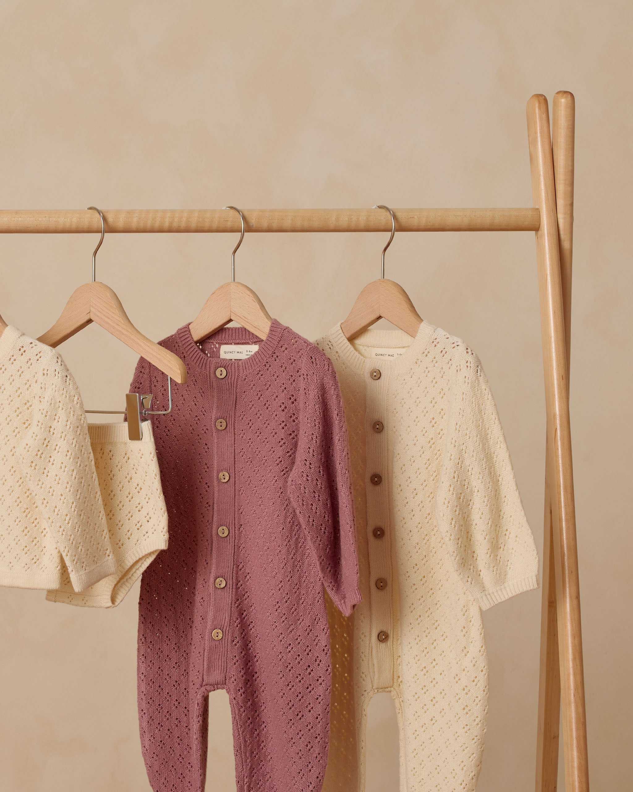 Rylee + Cru ライリーアンドクルー ベビー服 子供服  ロングスリーブバブルロンパース　ナチュラル