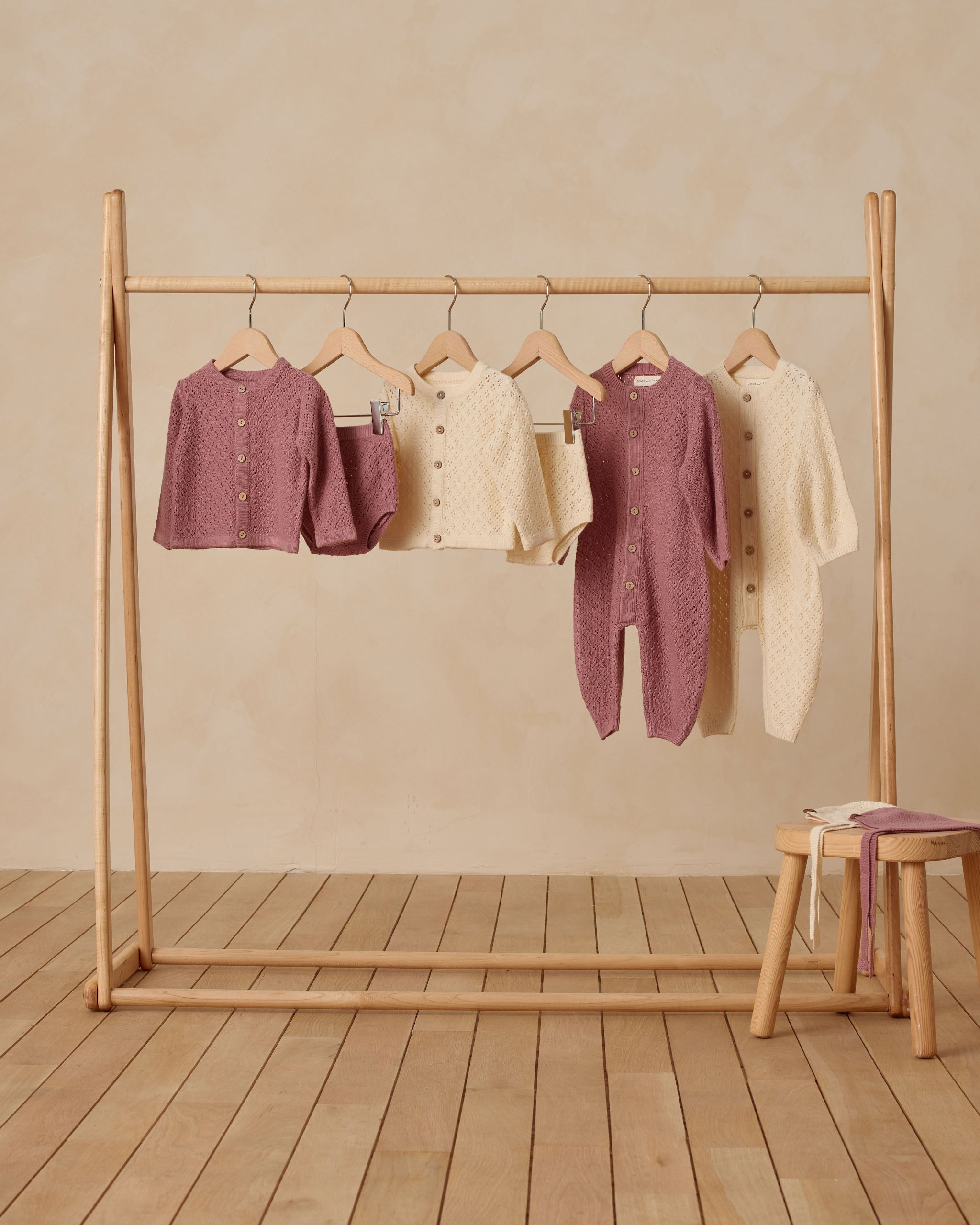 Rylee + Cru ライリーアンドクルー ベビー服 子供服  ロングスリーブバブルロンパース　ナチュラル