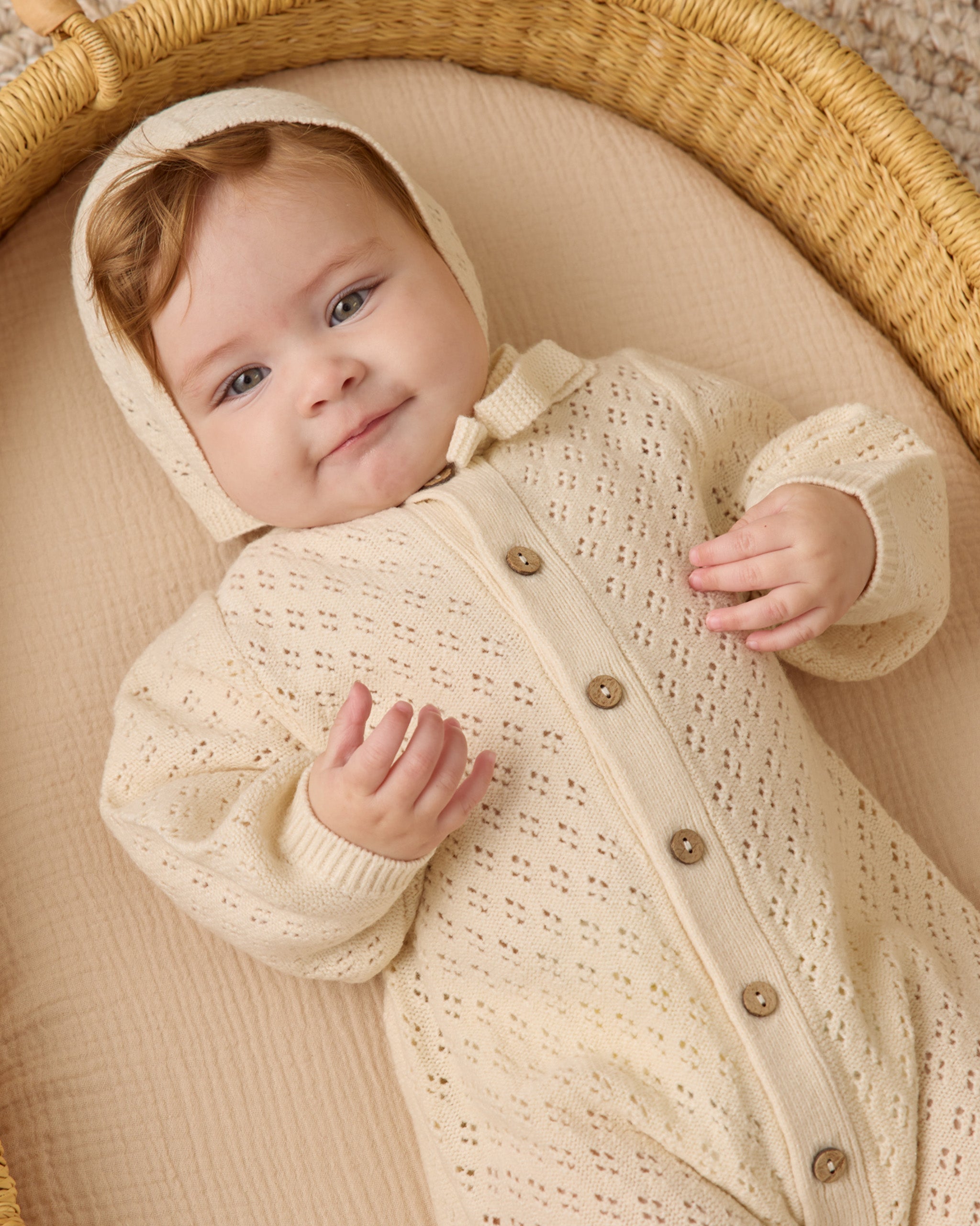 Rylee + Cru ライリーアンドクルー ベビー服 子供服  ロングスリーブバブルロンパース　ナチュラル