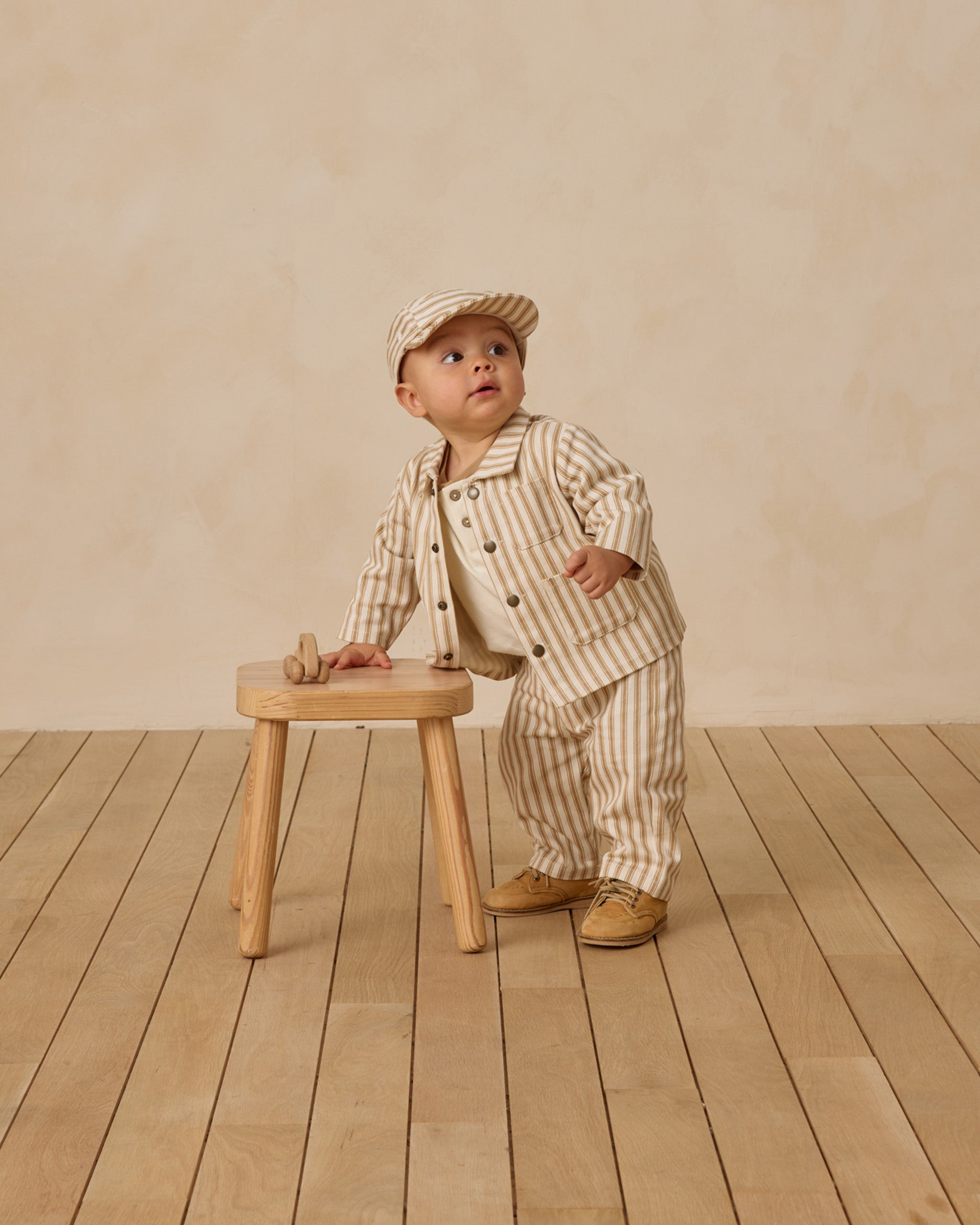 Rylee + Cru ライリーアンドクルー ベビー服 子供服  ユーティリティジャケット　ゴールドピンストライプ