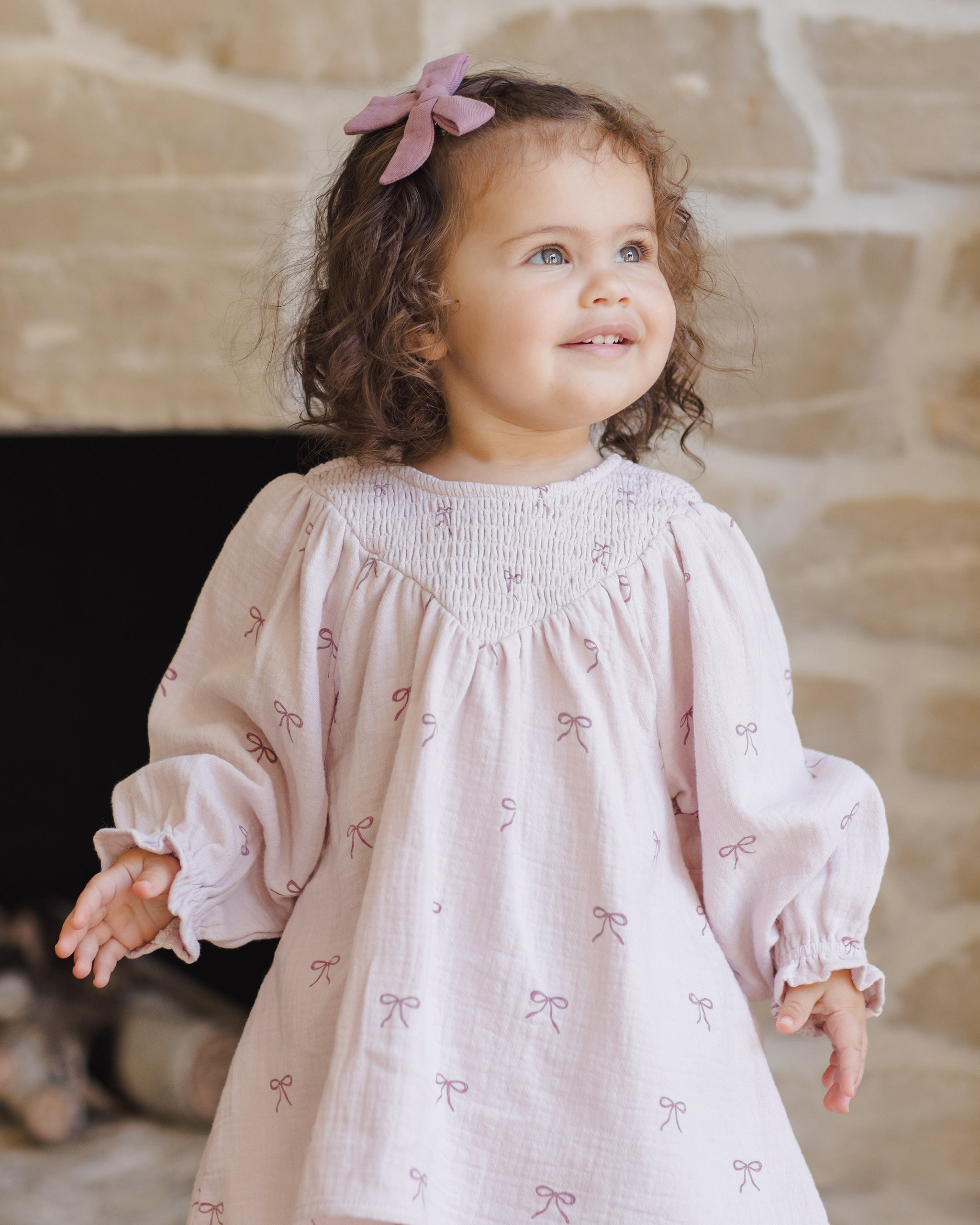 Rylee + Cru ライリーアンドクルー ベビー服 子供服  Vスモックドレス　ボウ